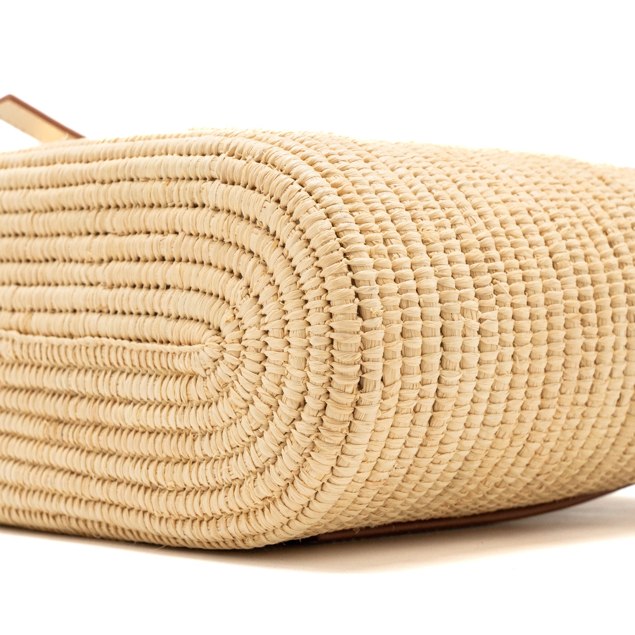 Loewe small square basket bag raffia/ calfskin white SHW - Image 7