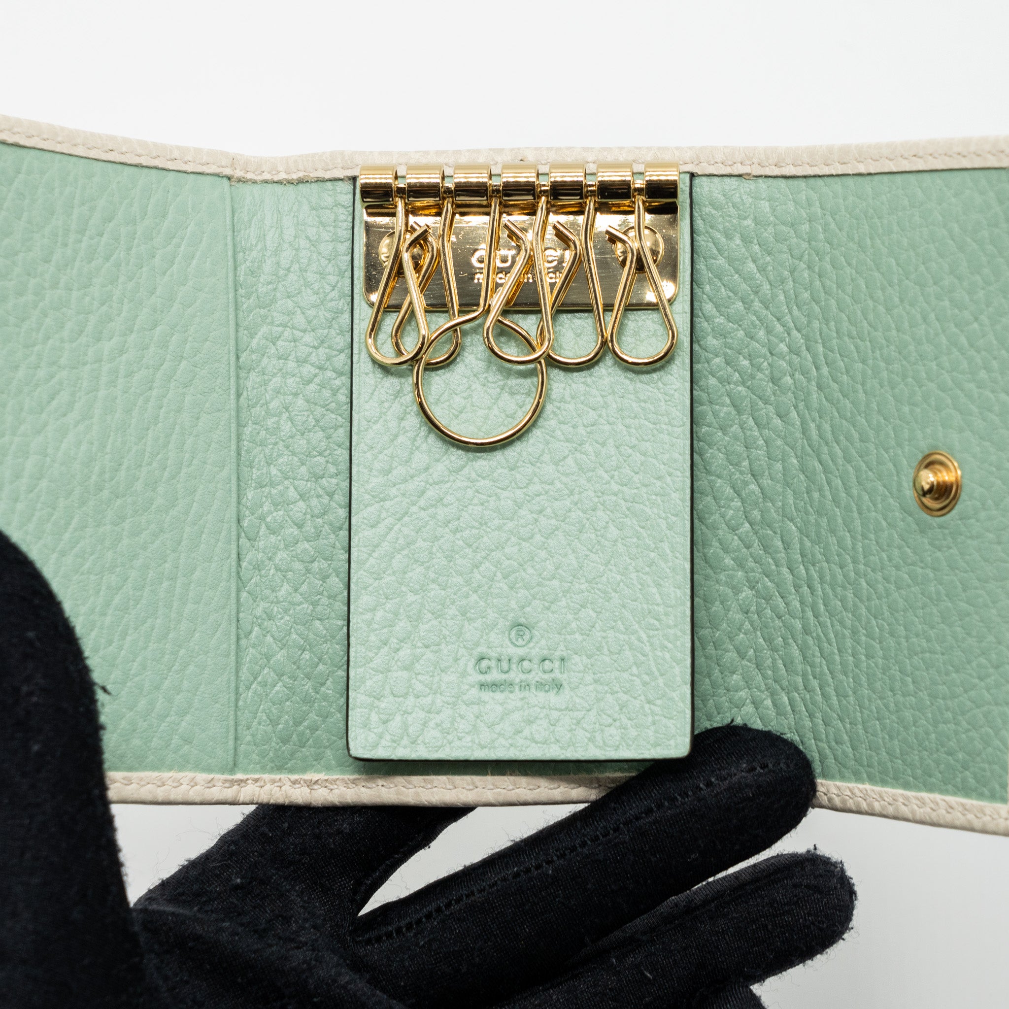 Gucci Ophidia Key Case Calfskin White GHW - Image 9