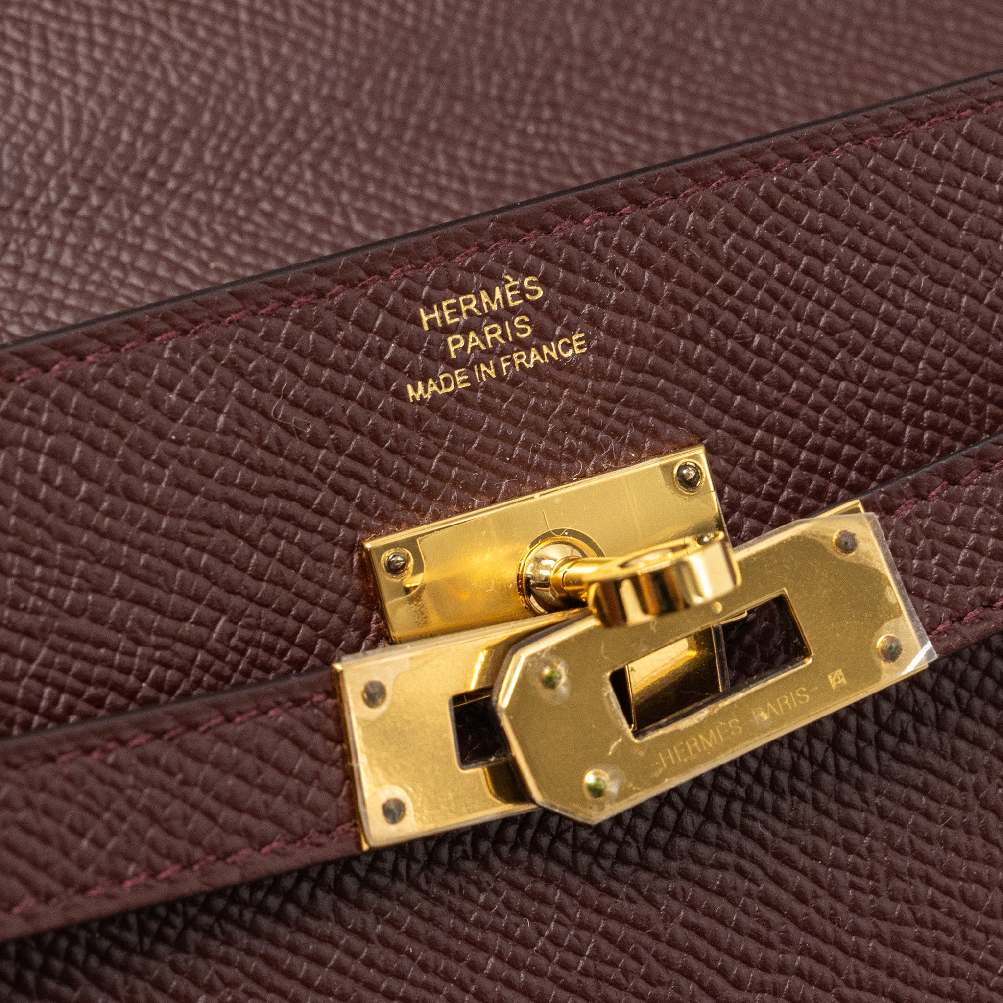 Hermes Kelly To Go Epsom 57 Bordeaux GHW Stamp U - Image 10