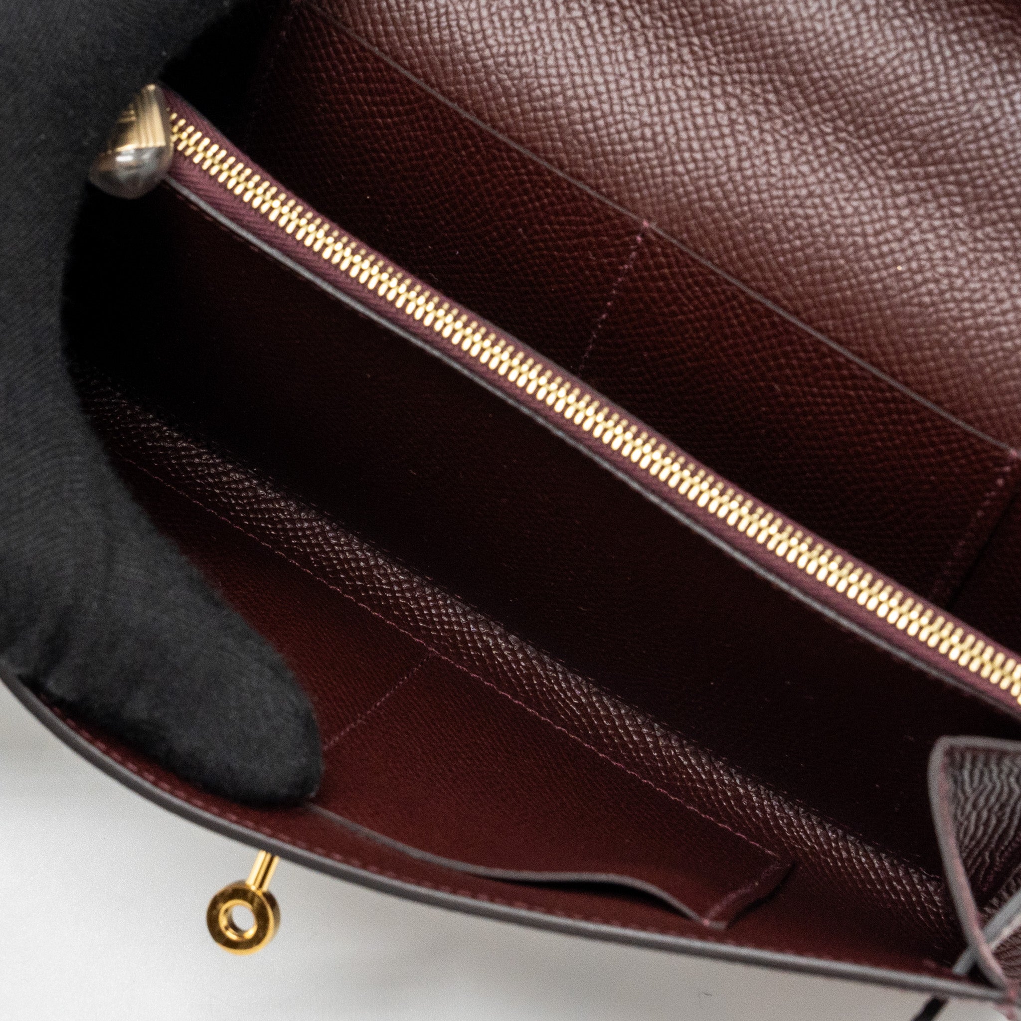 Hermes Kelly To Go Epsom 57 Bordeaux GHW Stamp U - Image 13