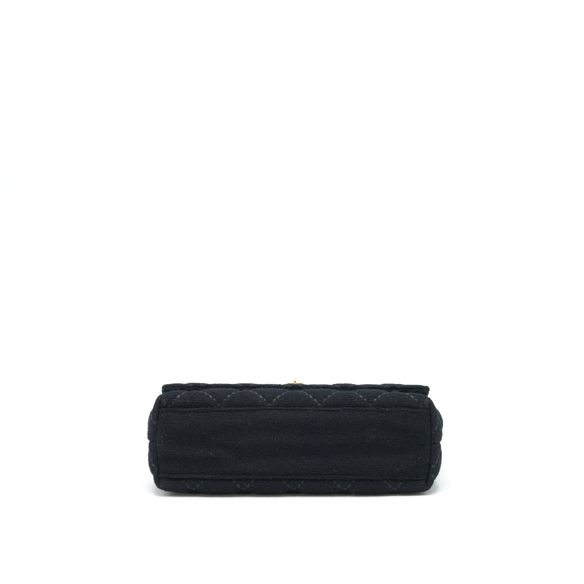 Chanel Vintage Shoulder Bag fabric Black GHW With An Extra Bag Charm - Image 5