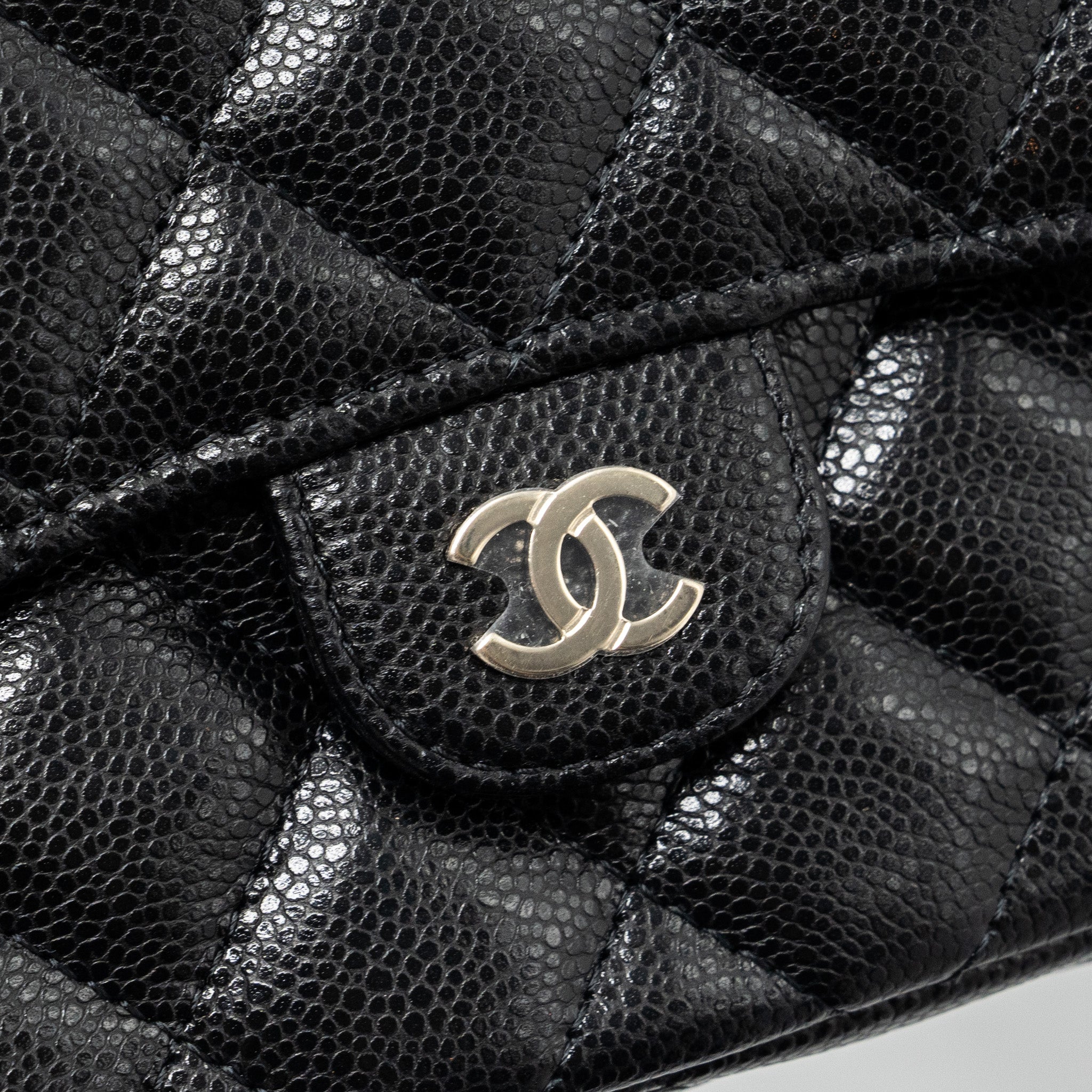 Chanel Double Pocket Wallet On Chain Caviar Black LGHW(Microchip) - Image 9