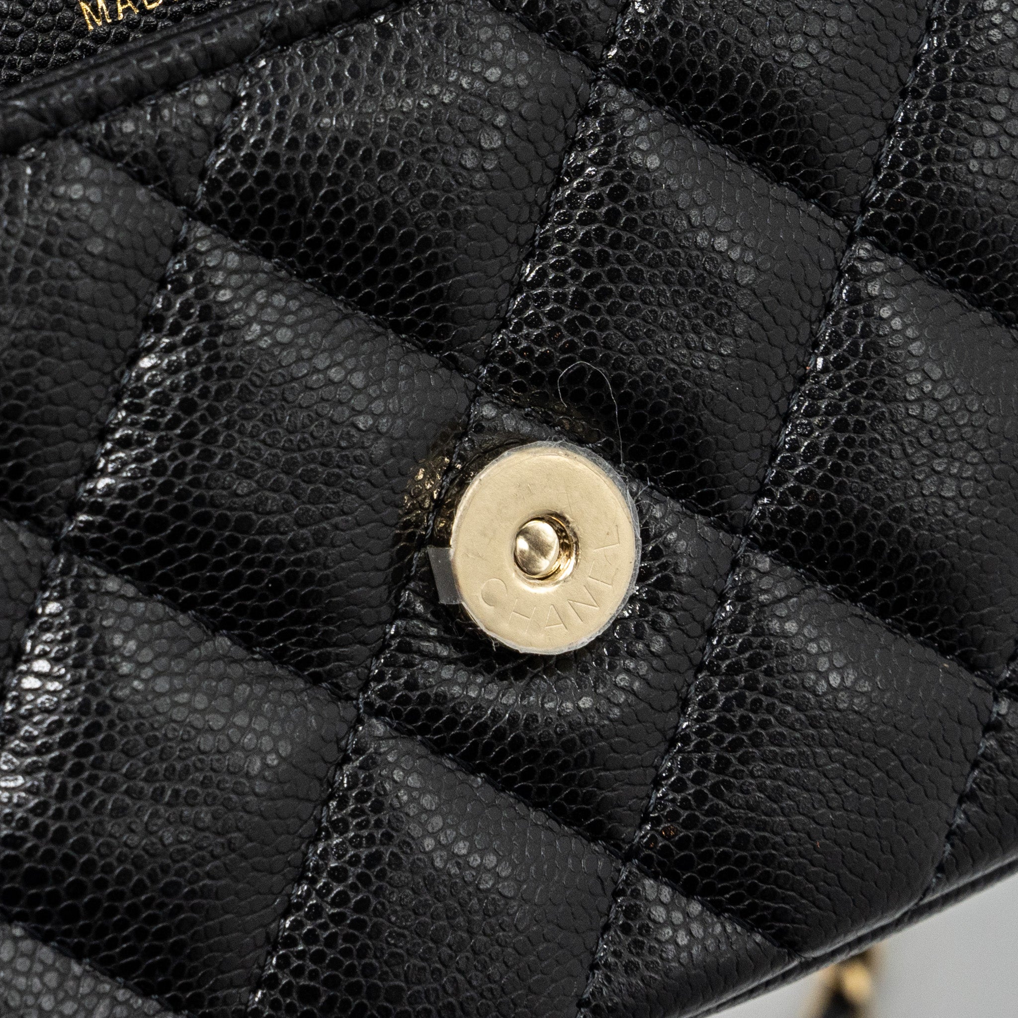 Chanel Double Pocket Wallet On Chain Caviar Black LGHW(Microchip) - Image 11