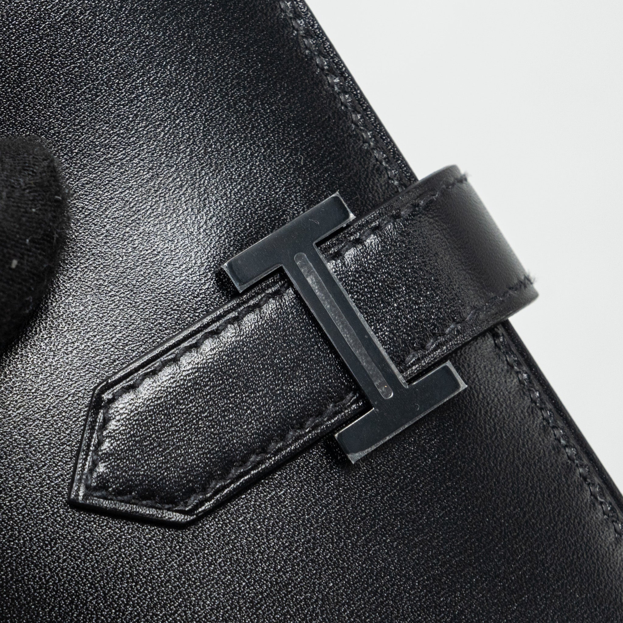Hermes Bearn Mini Wallet Box Calfskin So Black Stamp B - Image 7