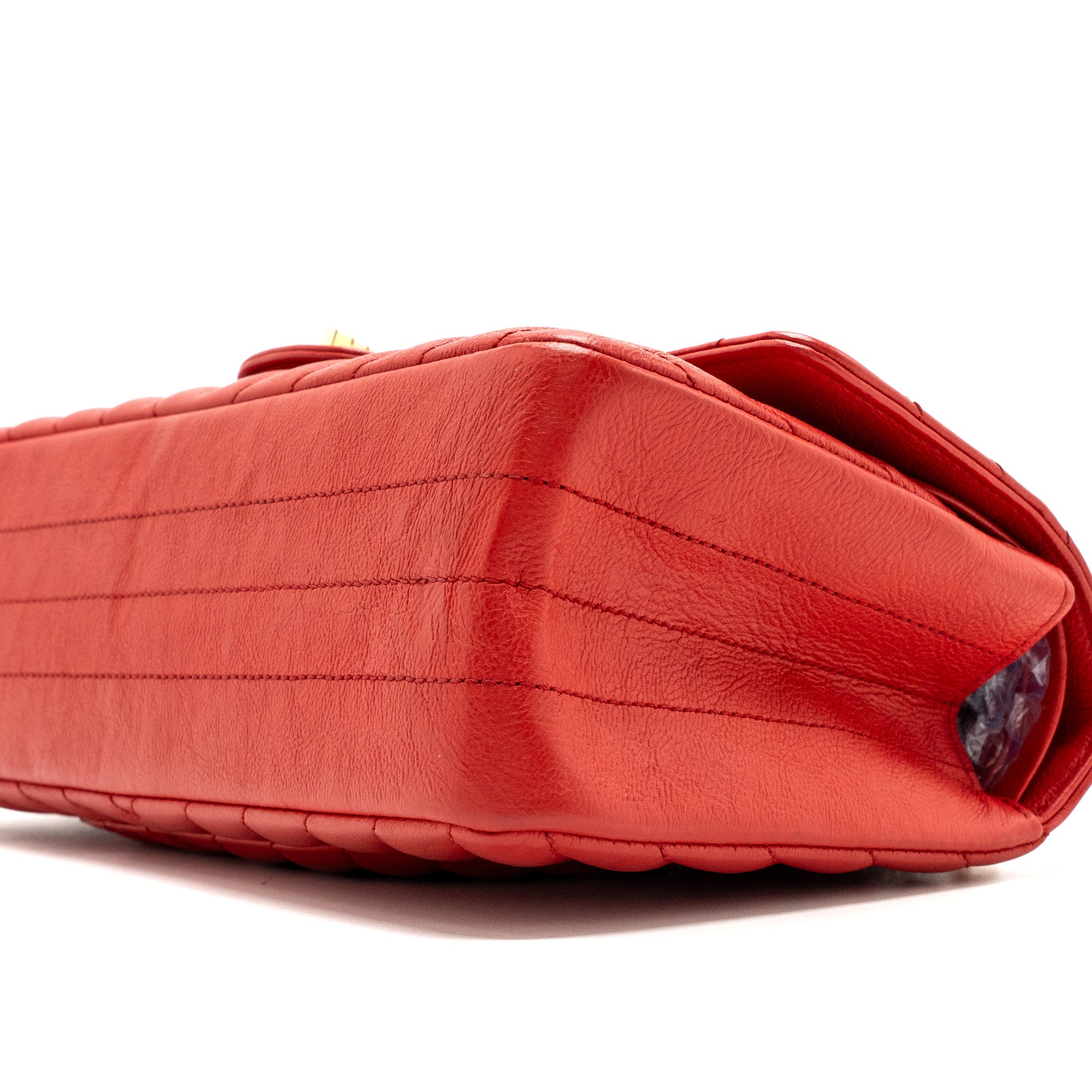 Chanel Small 2.55 Reissue Flap Bag Chevron Calfskin Red GHW - Image 8