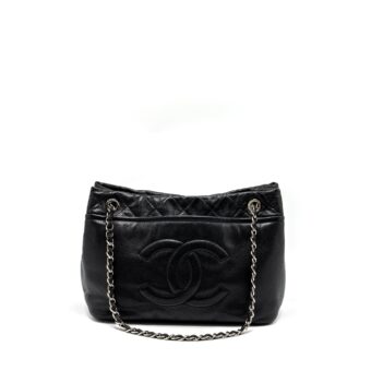 Chanel mattresses chain tote bag caviar black SHW