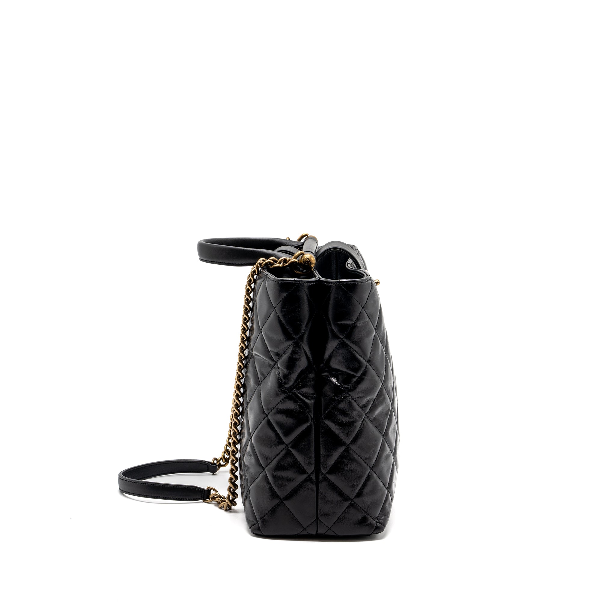 Chanel Large Tote Bag Calfskin Black Brushed GHW - Image 3