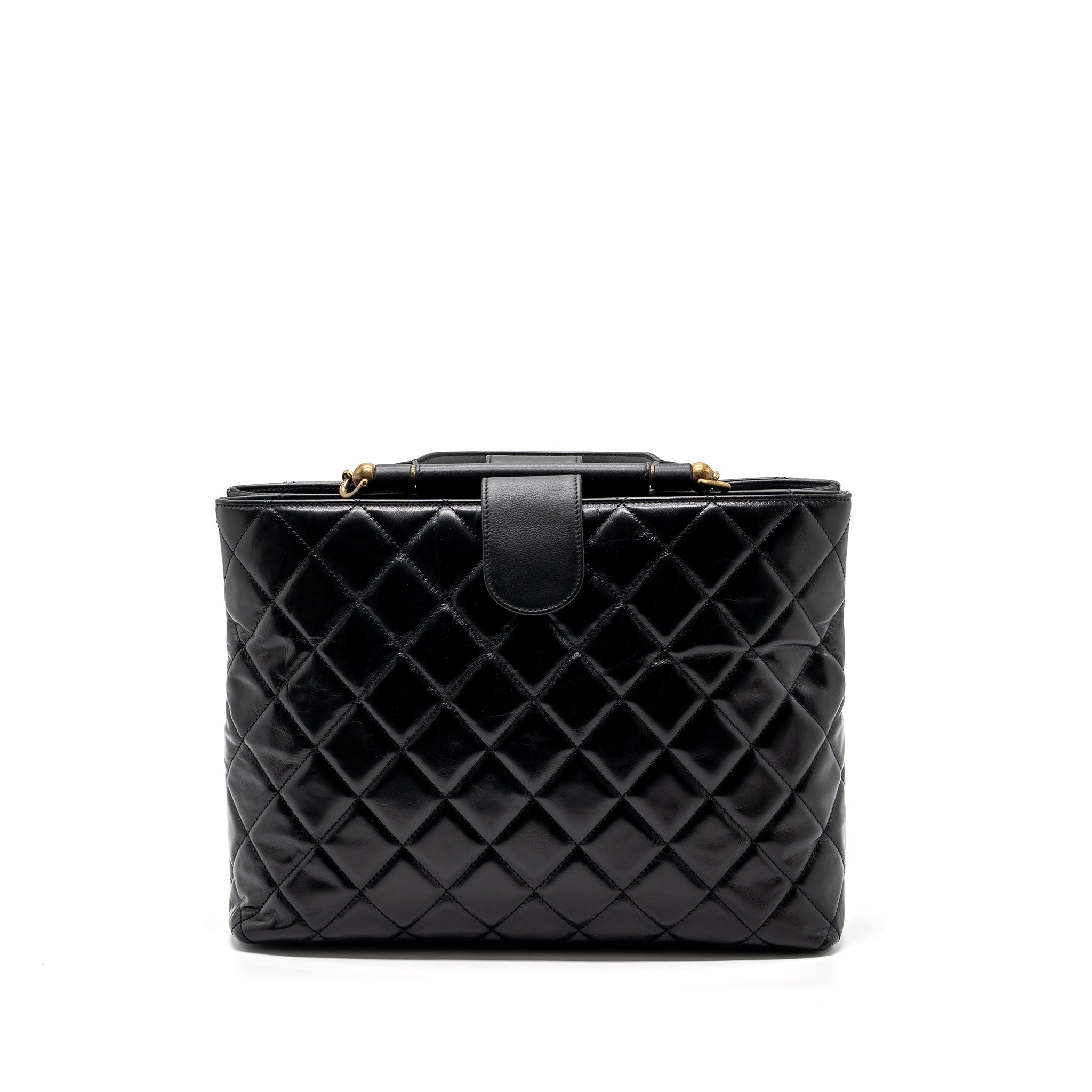 Chanel Large Tote Bag Calfskin Black Brushed GHW - Image 2