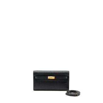 Hermes Classic Kelly To Go Epsom Black GHW Stamp B