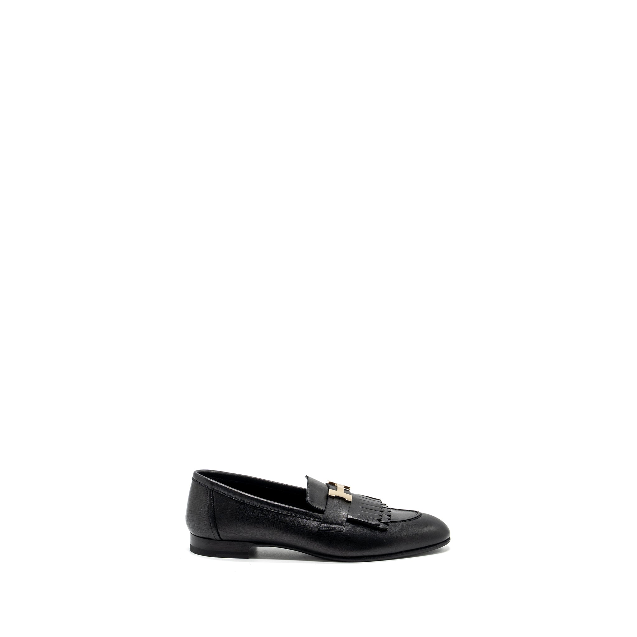 Hermes Size 38.5 Mocassins Royal Loafer Black GHW - Image 5