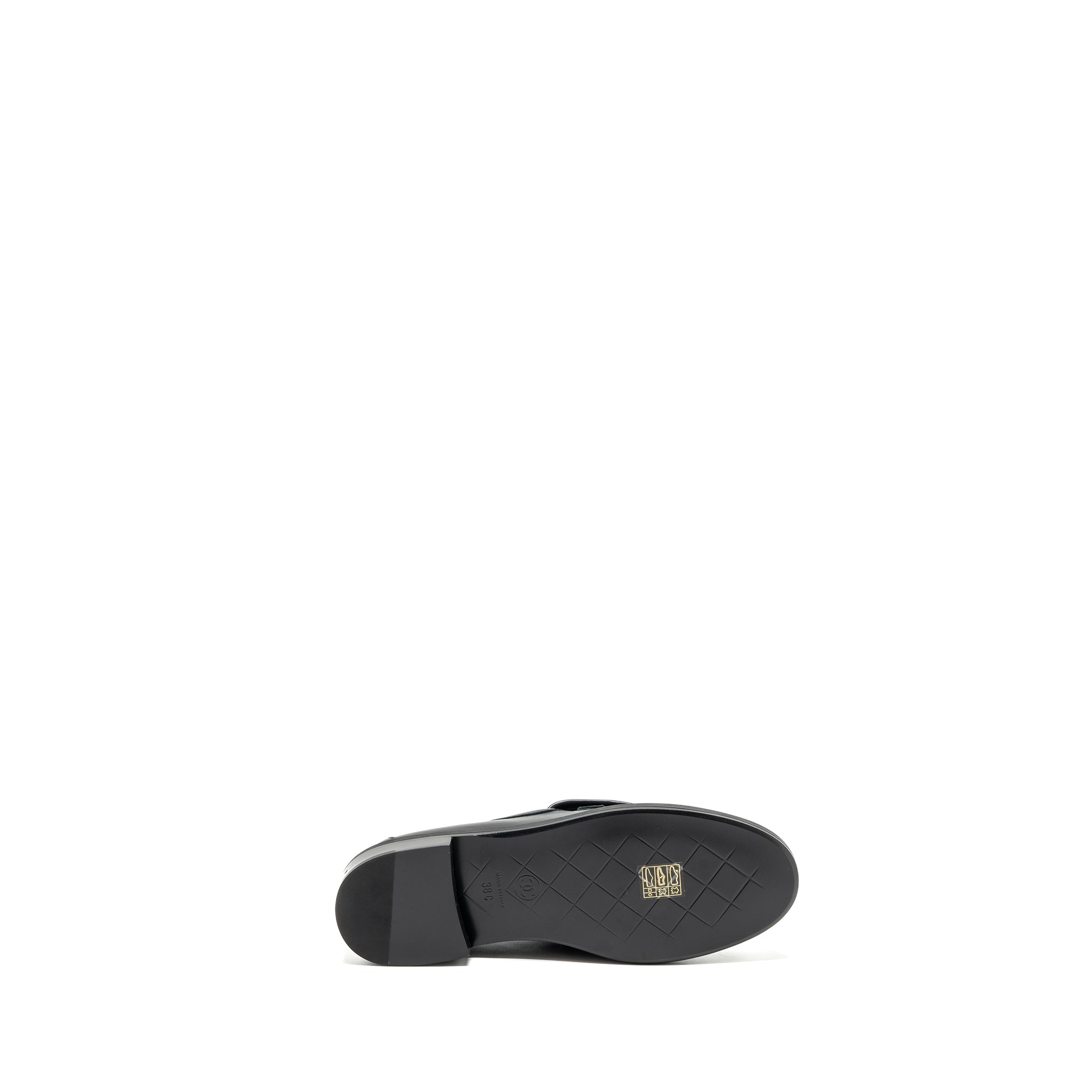 Chanel size 38 Quilted CC logo loafer black LGHW - Image 7
