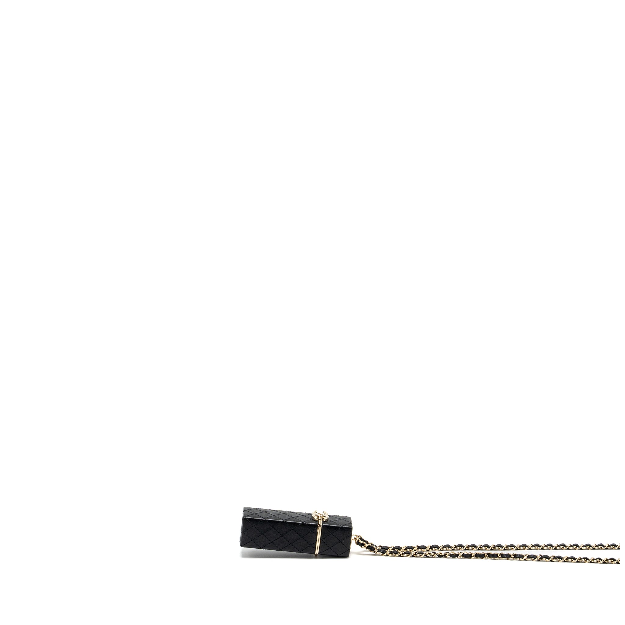 Chanel lipstick case on chain lambskin black LGHW - Image 4