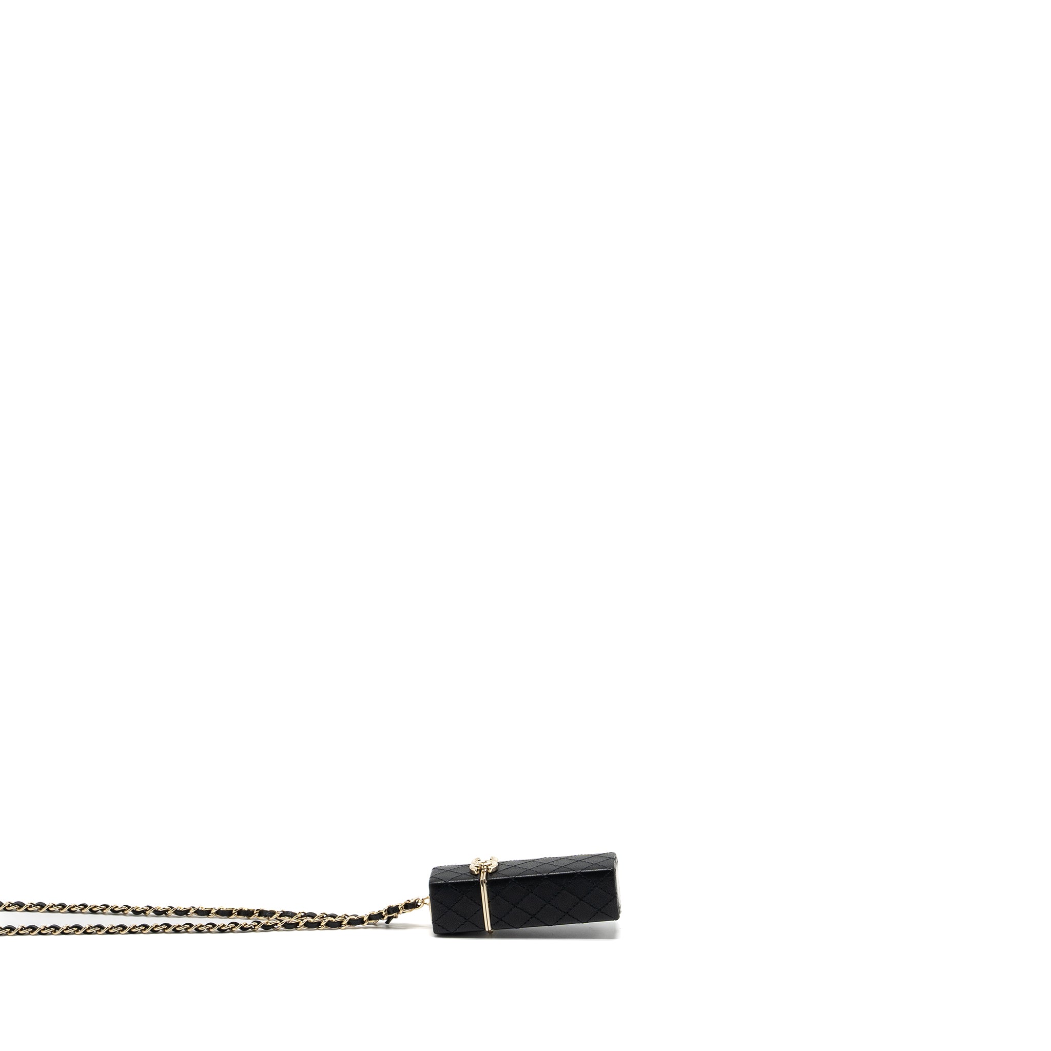 Chanel lipstick case on chain lambskin black LGHW - Image 5
