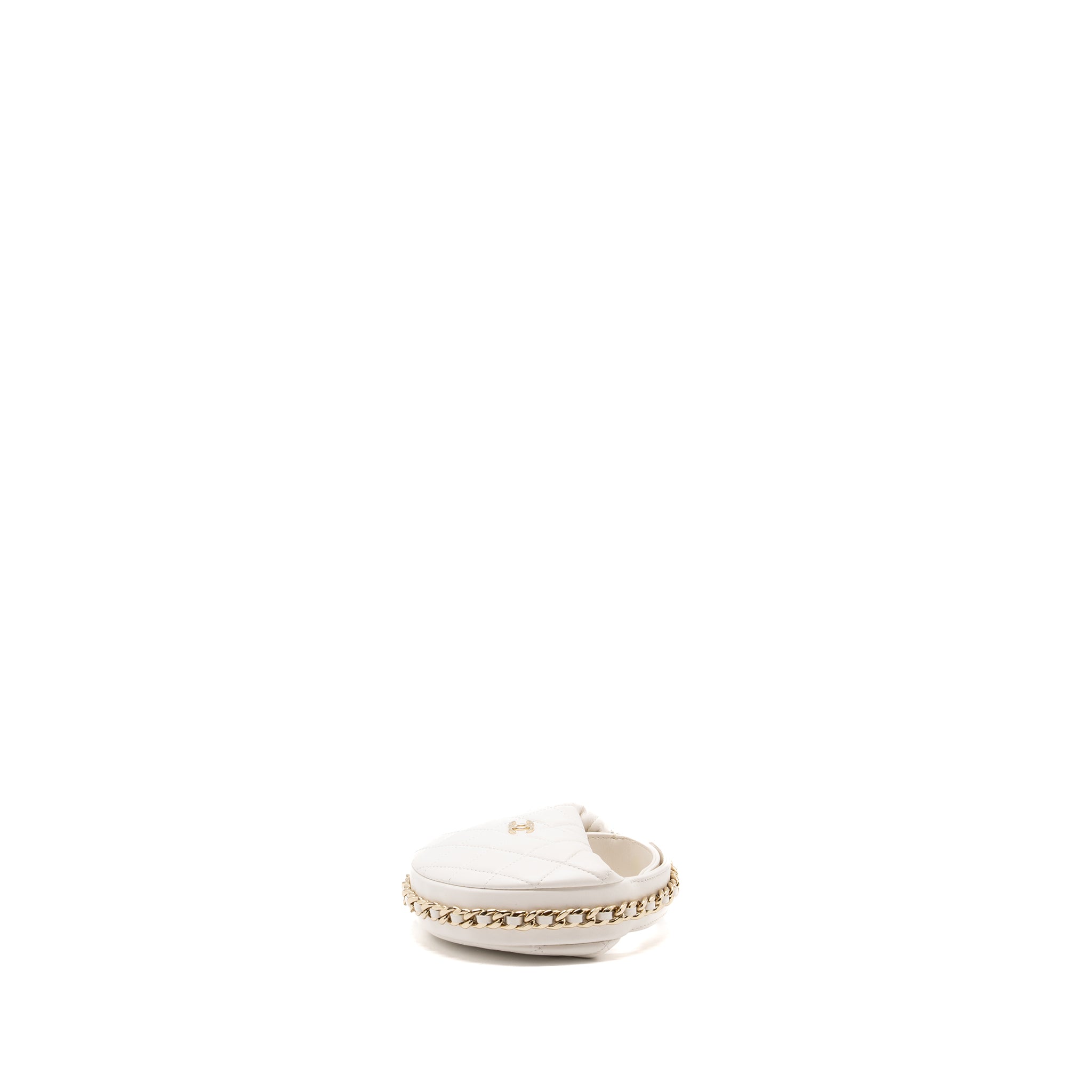 Chanel 23C Round Clutch Lambskin White LGHW (microchip) - Image 3