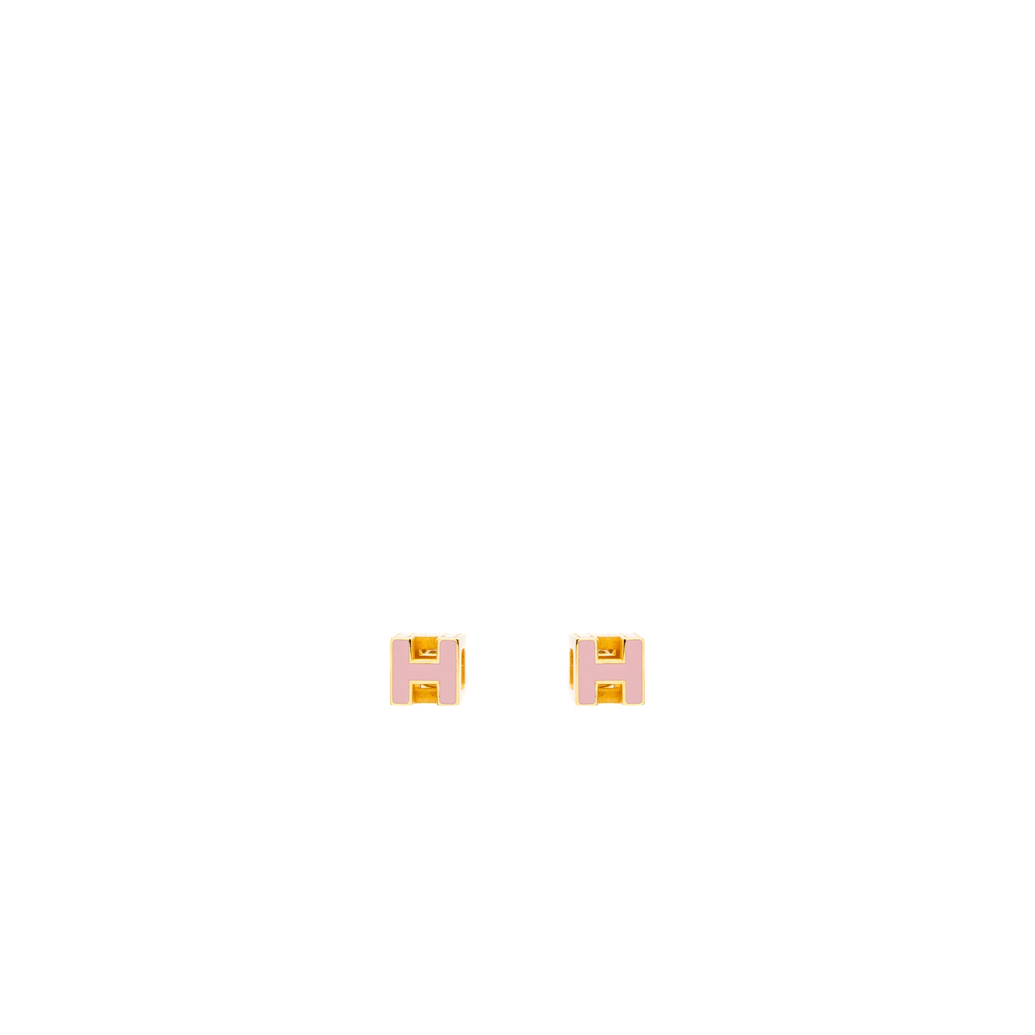 Hermes cage d’H earrings rose dragee RGHW