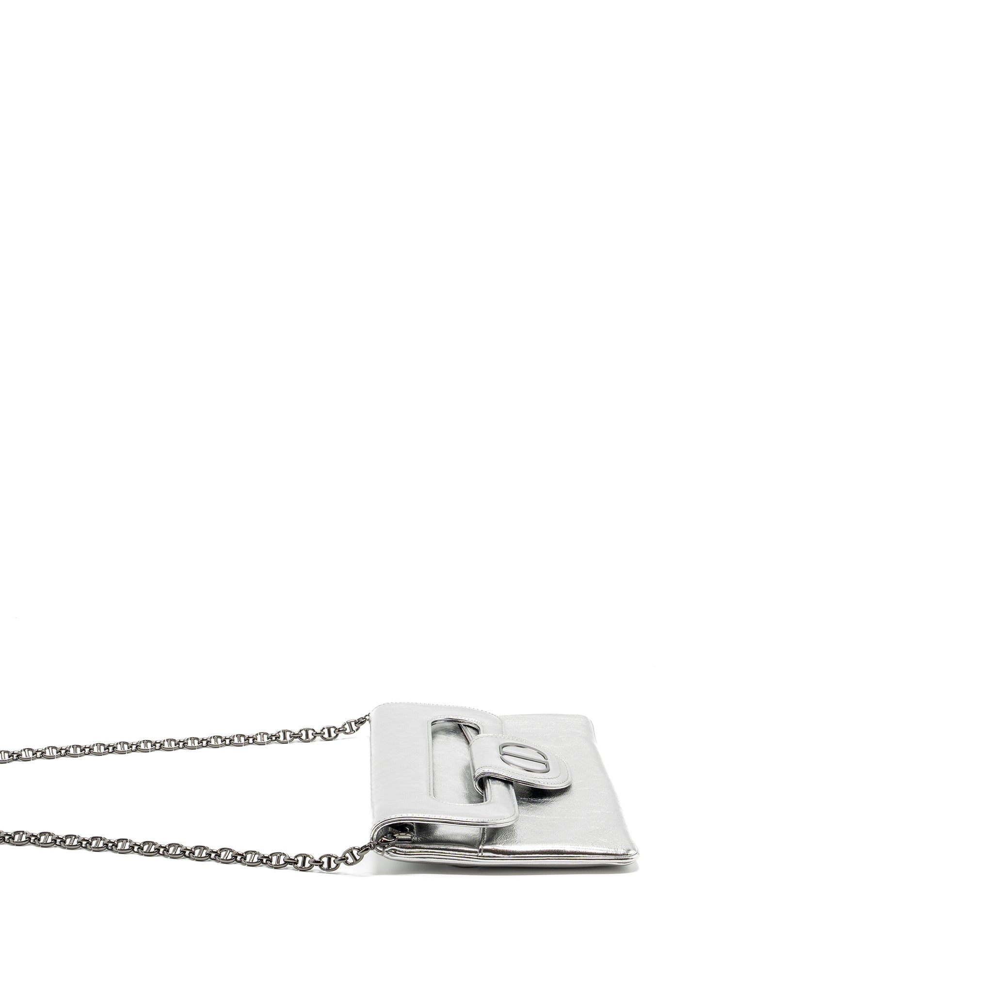 Dior Diordouble Clutch With Chains Calfskin Argent Black Hardware - Image 3