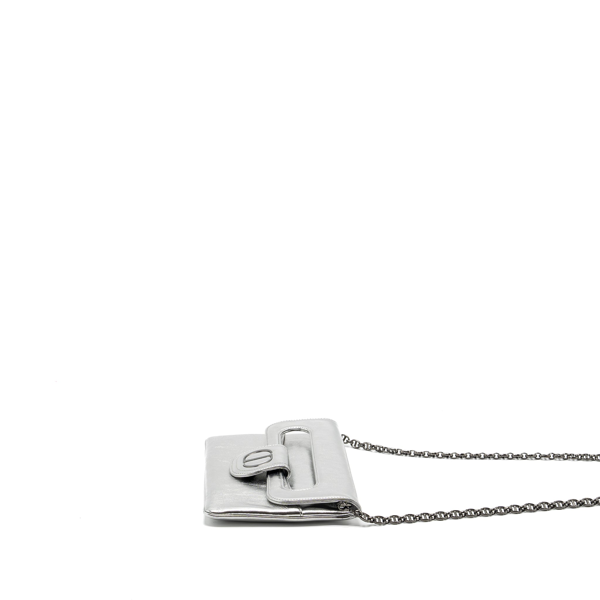 Dior Diordouble Clutch With Chains Calfskin Argent Black Hardware - Image 4