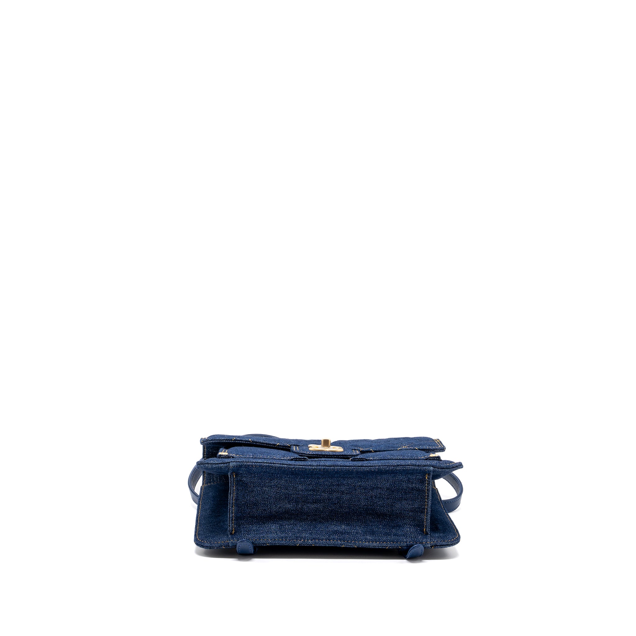 Chanel 23S flap backpack denim blue with GHW (microchip) - Image 6