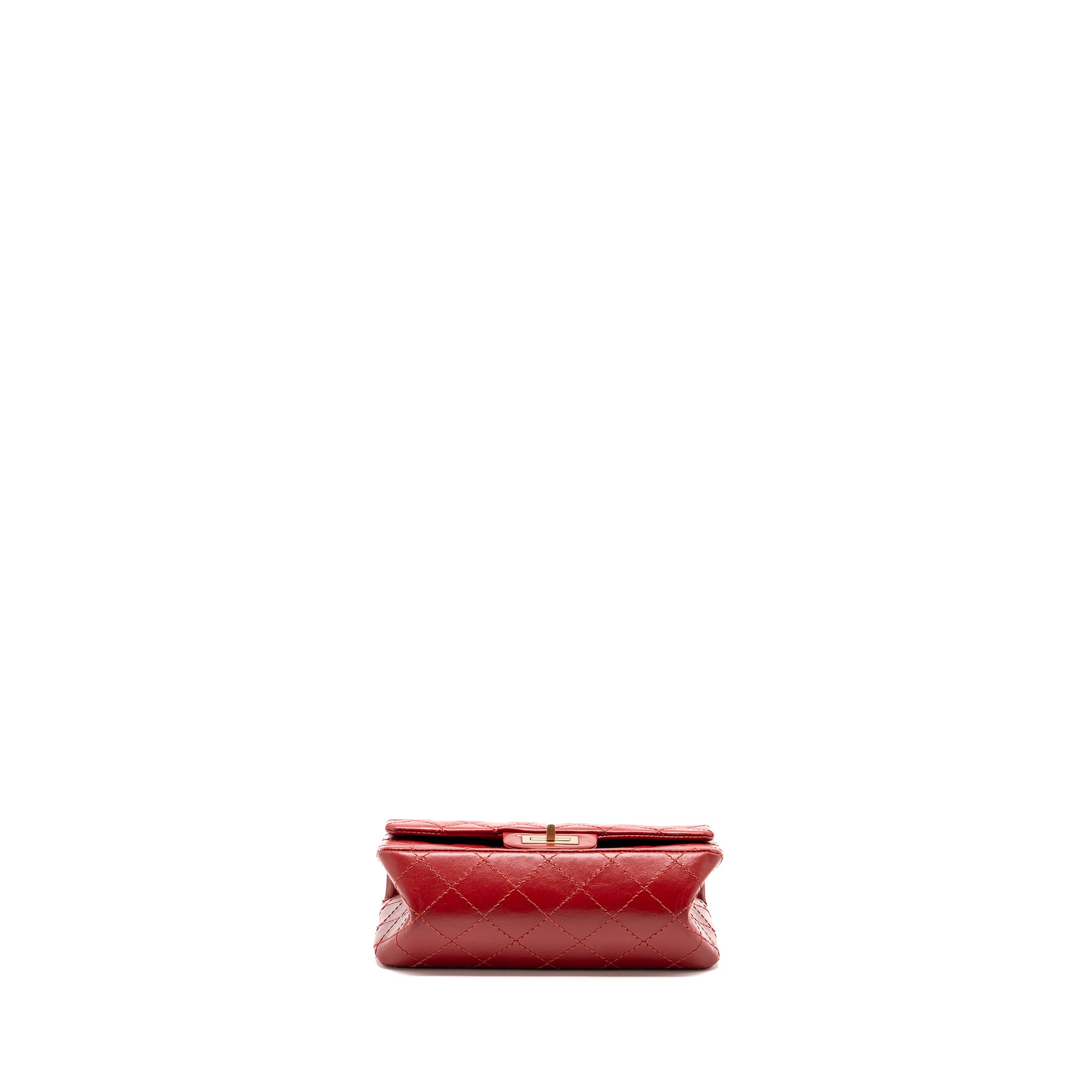 Chanel mini 2.55 Reissue flap bag aged calfskin red GHW - Image 5