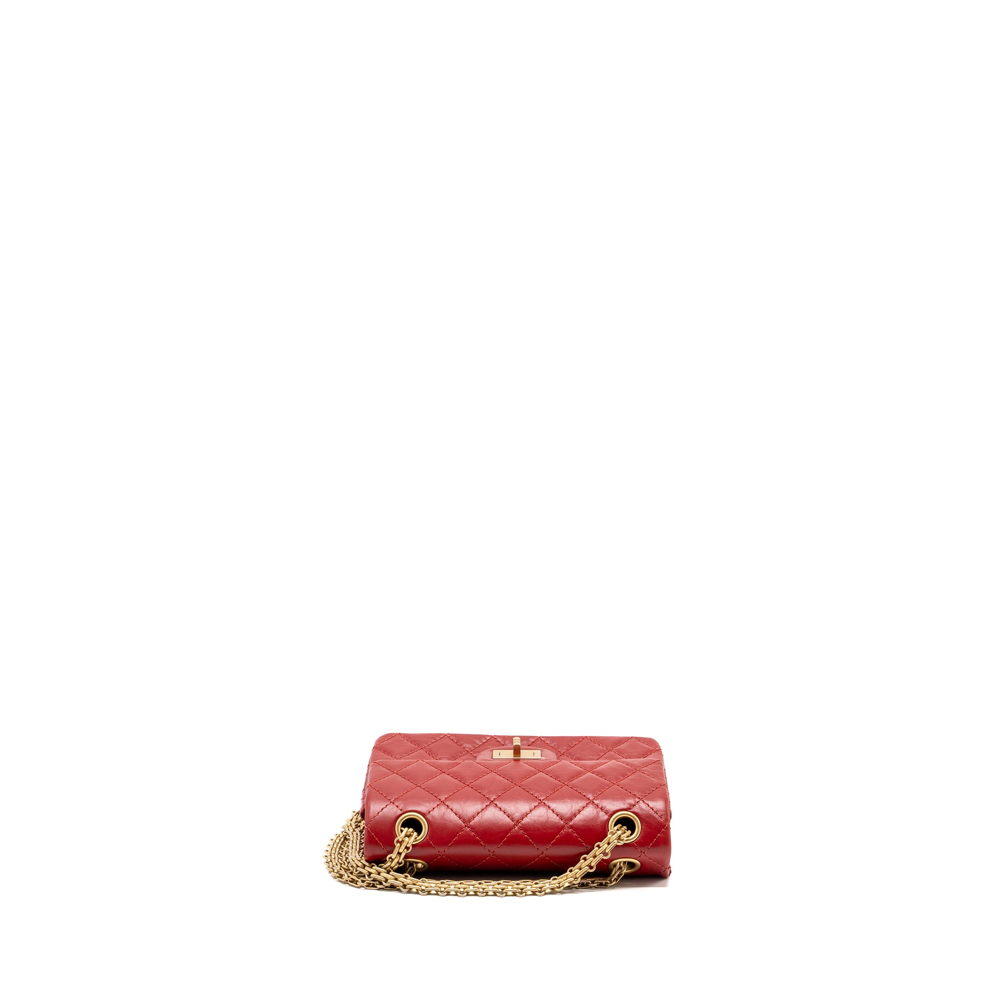 Chanel mini 2.55 Reissue flap bag aged calfskin red GHW - Image 6