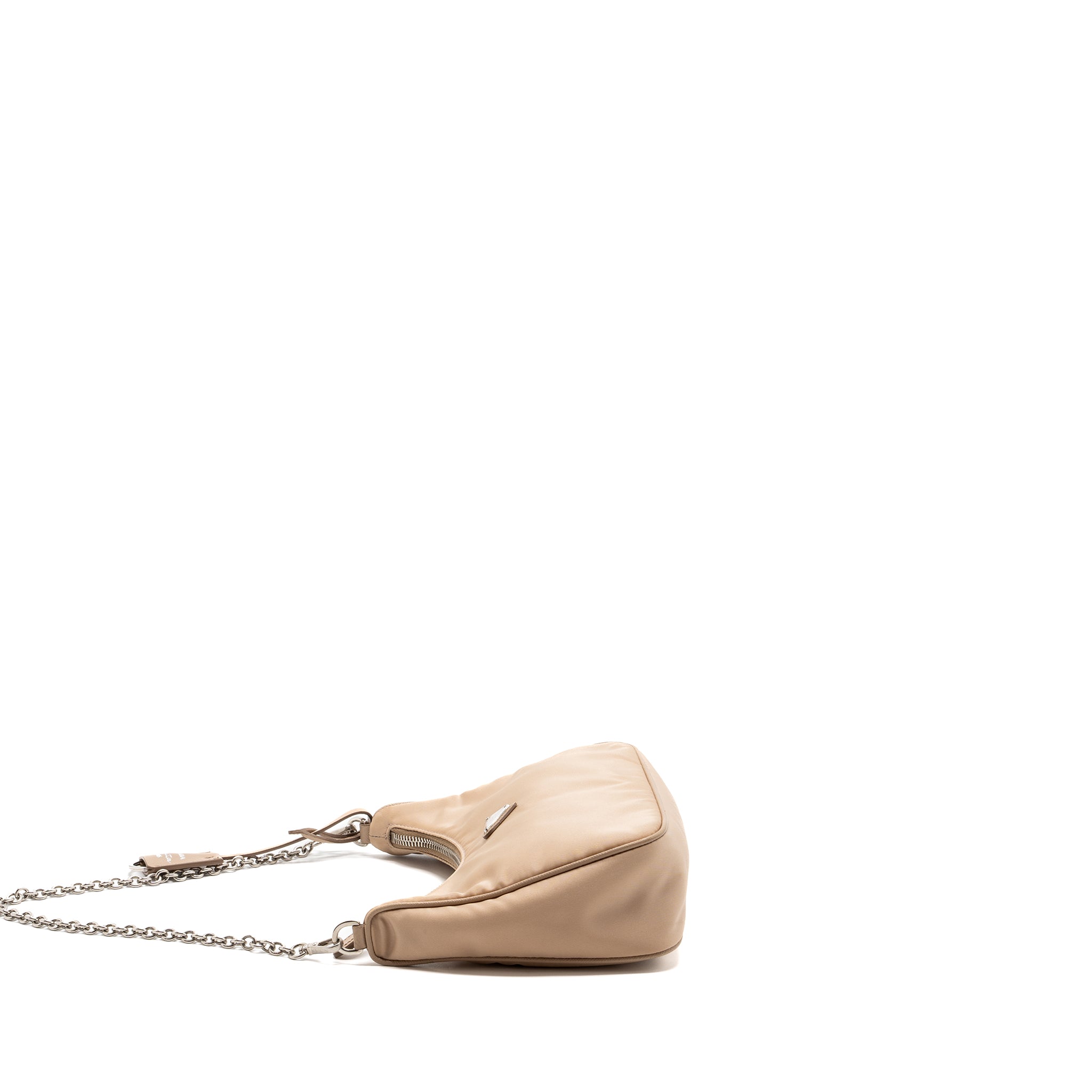 Prada Re-edition 2005 Shoulder Bag Re-Nylon Beige SHW - Image 4