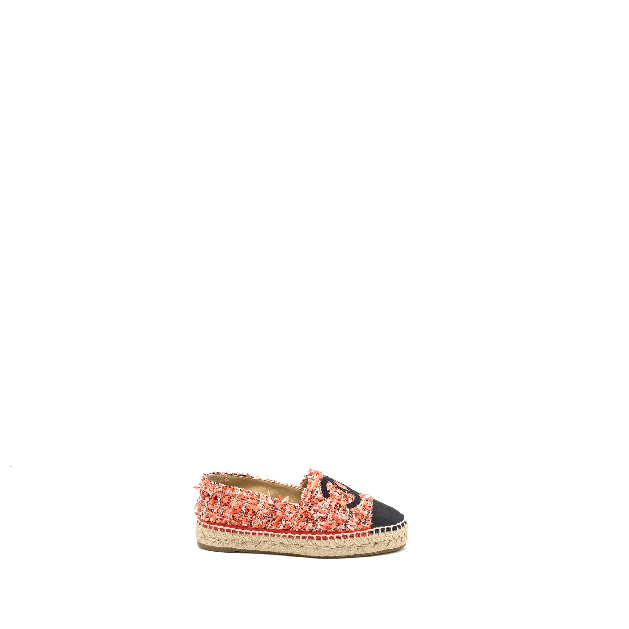 Chanel Size 35 Espadrilles tweed pink / black - Image 5