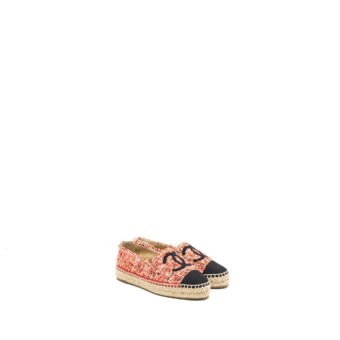 Chanel Size 35 Espadrilles tweed pink / black