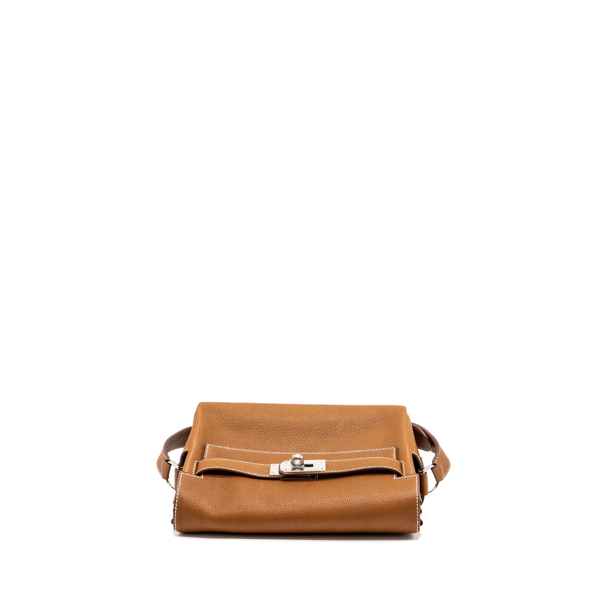 Hermes Kelly Messanger PM bag Barenia Faubourg leather 34 Fauve SHW Stamp B - Image 5