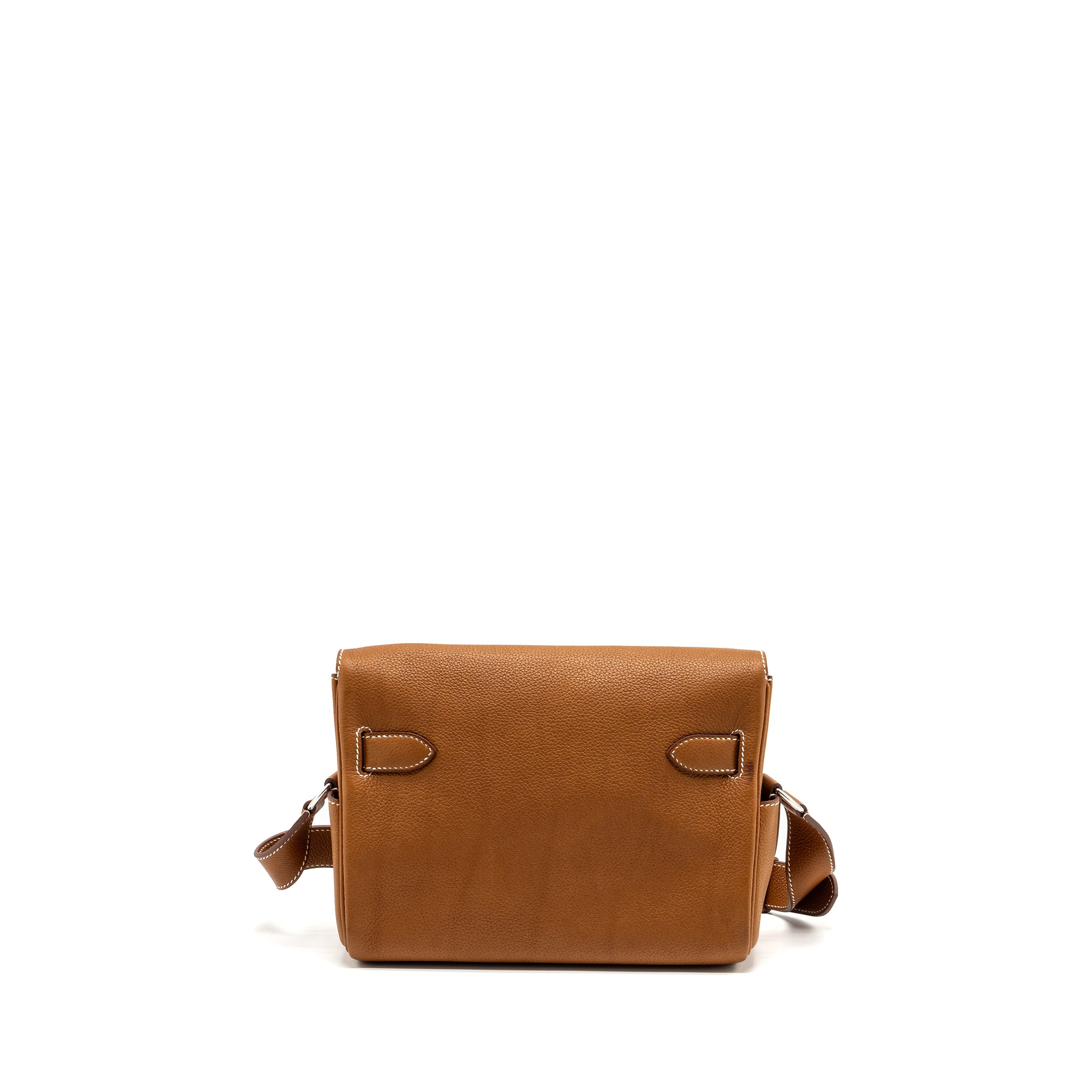 Hermes Kelly Messanger PM bag Barenia Faubourg leather 34 Fauve SHW Stamp B - Image 2