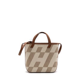 Hermes Cabas H En Biais 27 Bag Naturel/Gold Stamp Z