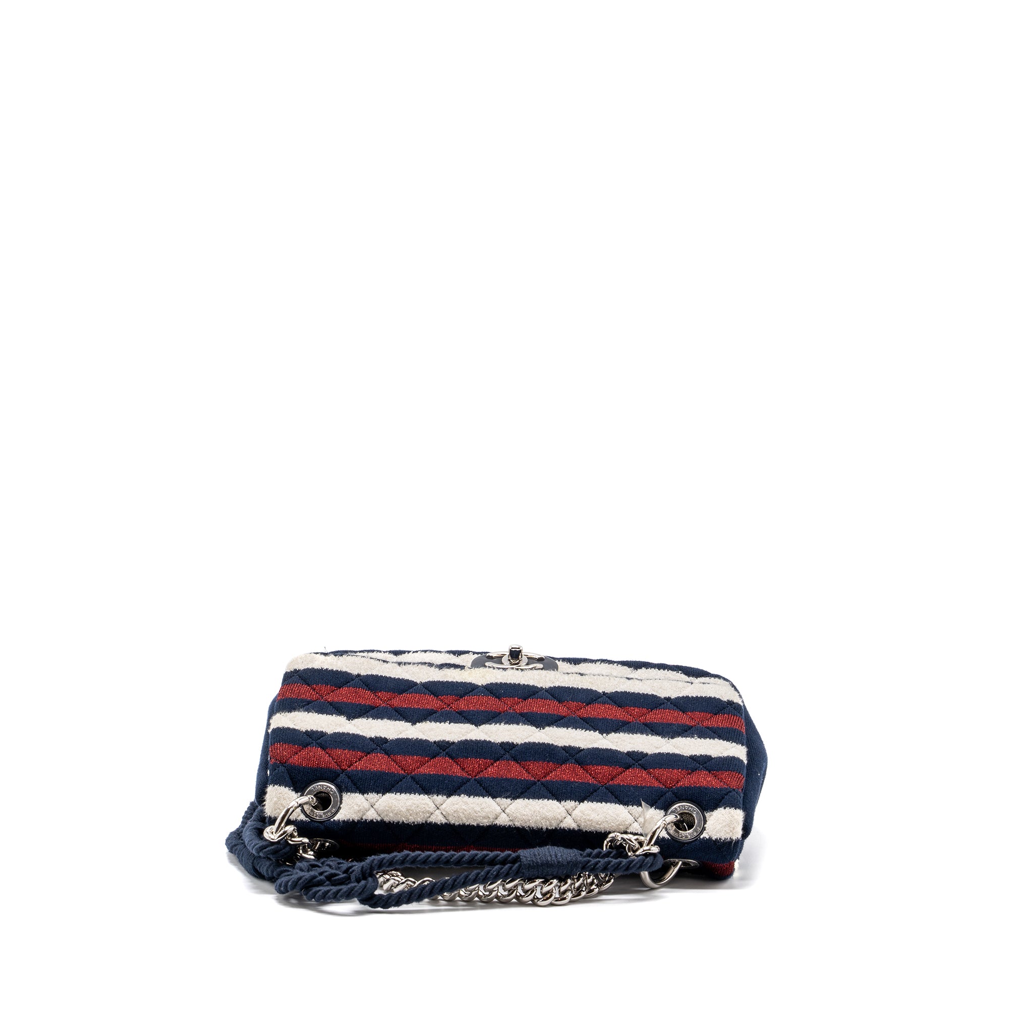 Chanel quilted flap bag fabric multicolour blue / red / white SHW - Image 5