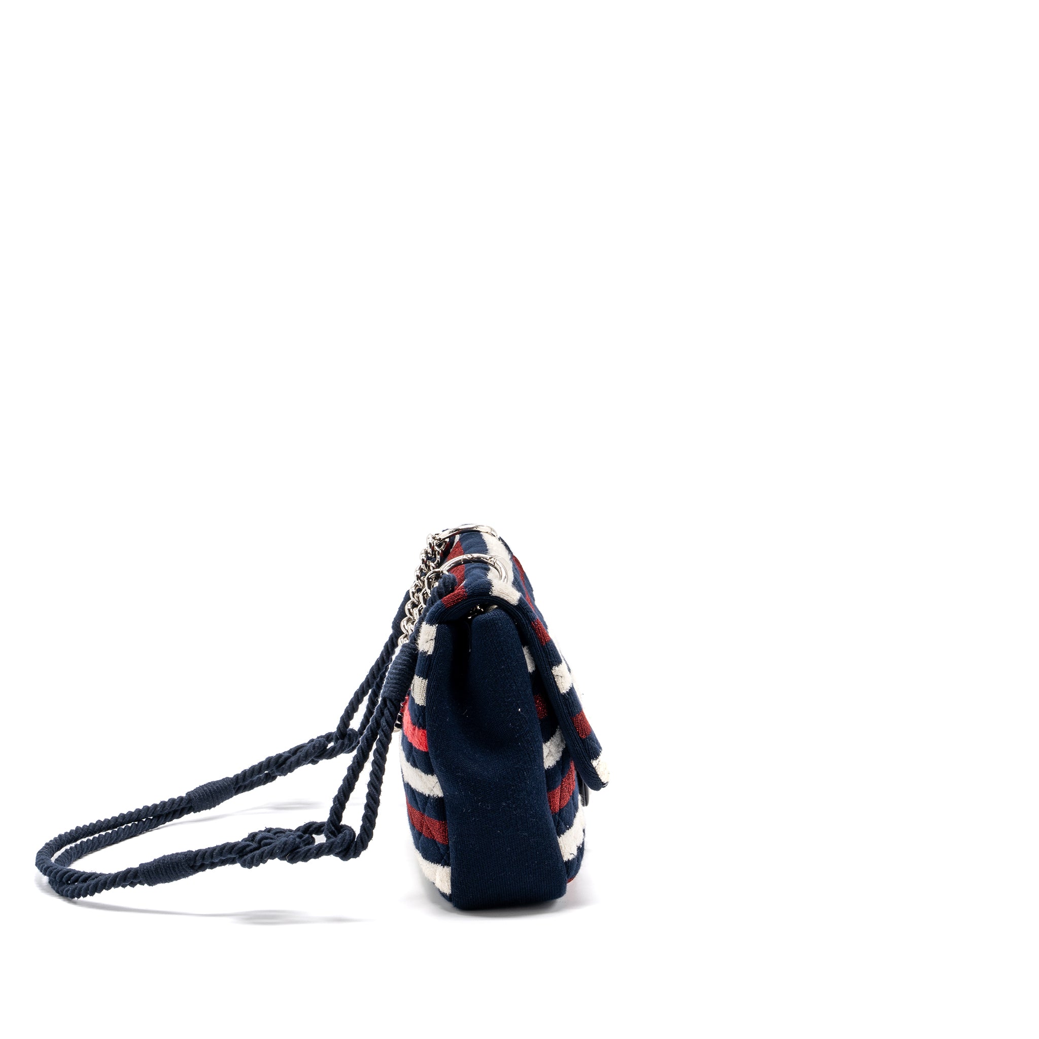 Chanel quilted flap bag fabric multicolour blue / red / white SHW - Image 2