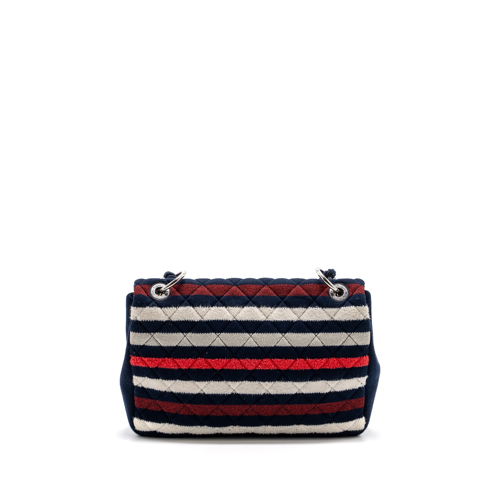Chanel quilted flap bag fabric multicolour blue / red / white SHW - Image 4