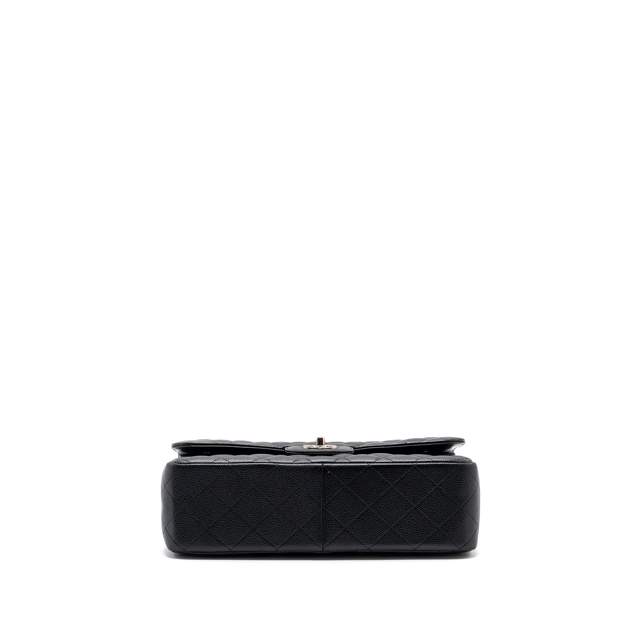 CHANEL JUMBO CLASSIC DOUBLE FLAP Caviar BLACK SHW - Image 6
