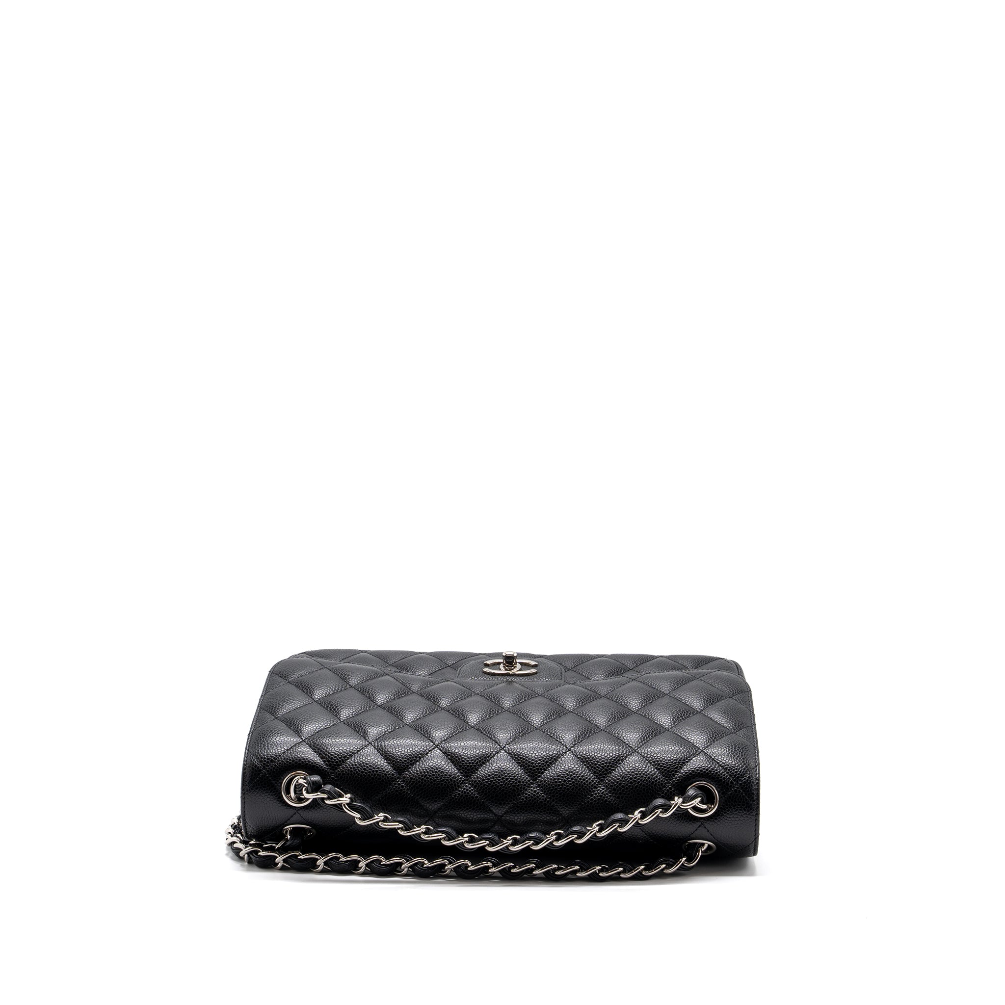 CHANEL JUMBO CLASSIC DOUBLE FLAP Caviar BLACK SHW - Image 5