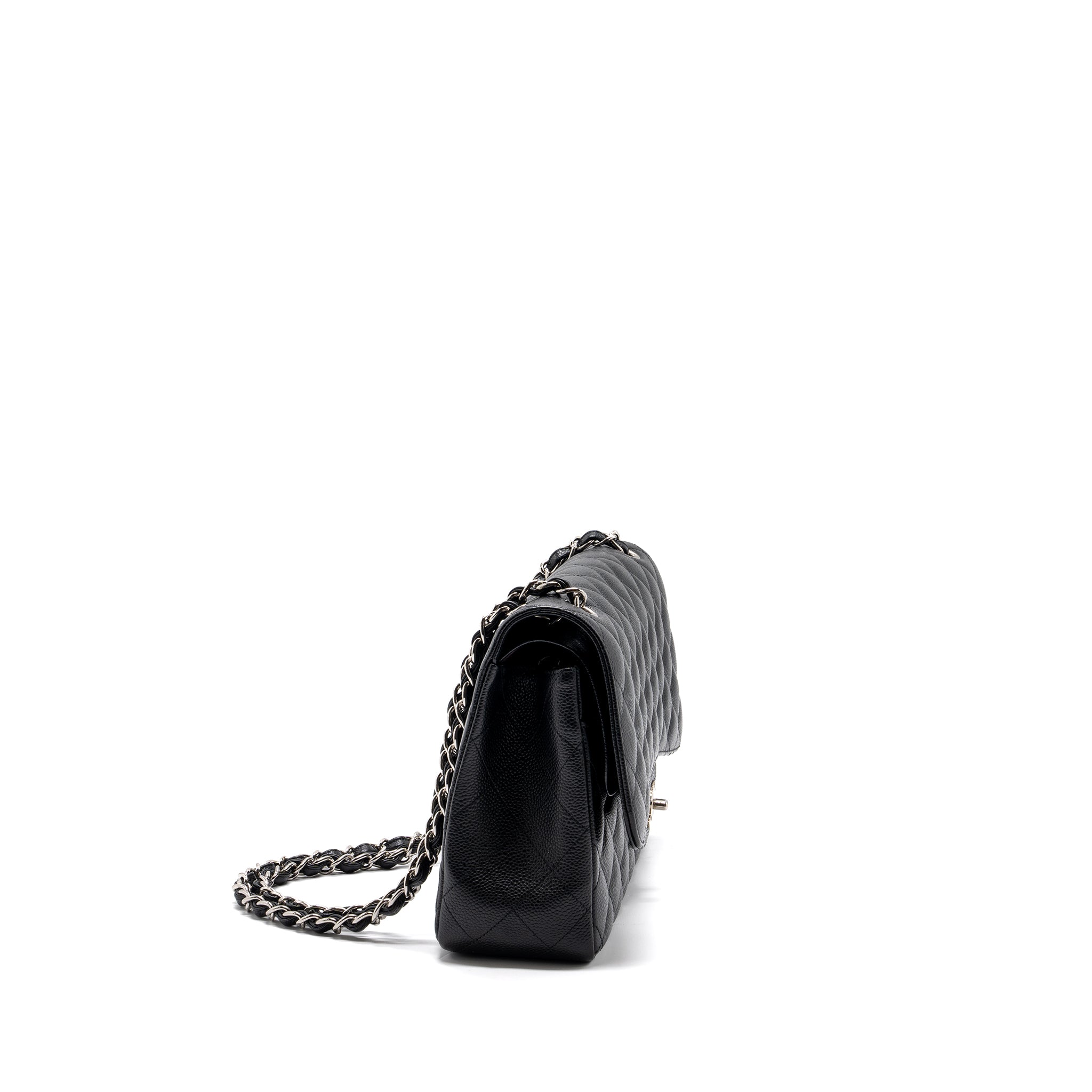 CHANEL JUMBO CLASSIC DOUBLE FLAP Caviar BLACK SHW - Image 2