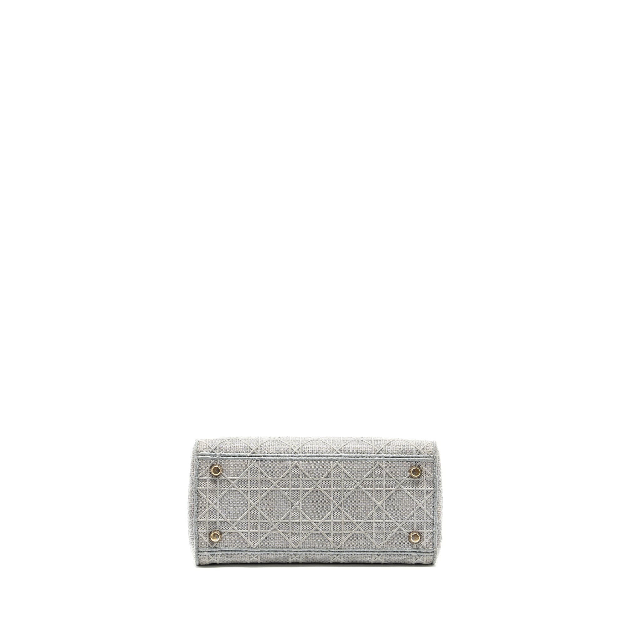Dior Medium Lady D-Lite Bag Cannage Embroidery Grey LGHW - Image 5