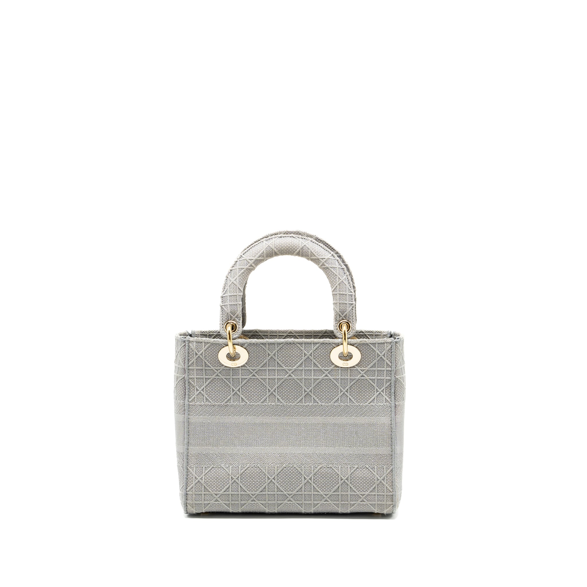 Dior Medium Lady D-Lite Bag Cannage Embroidery Grey LGHW - Image 2