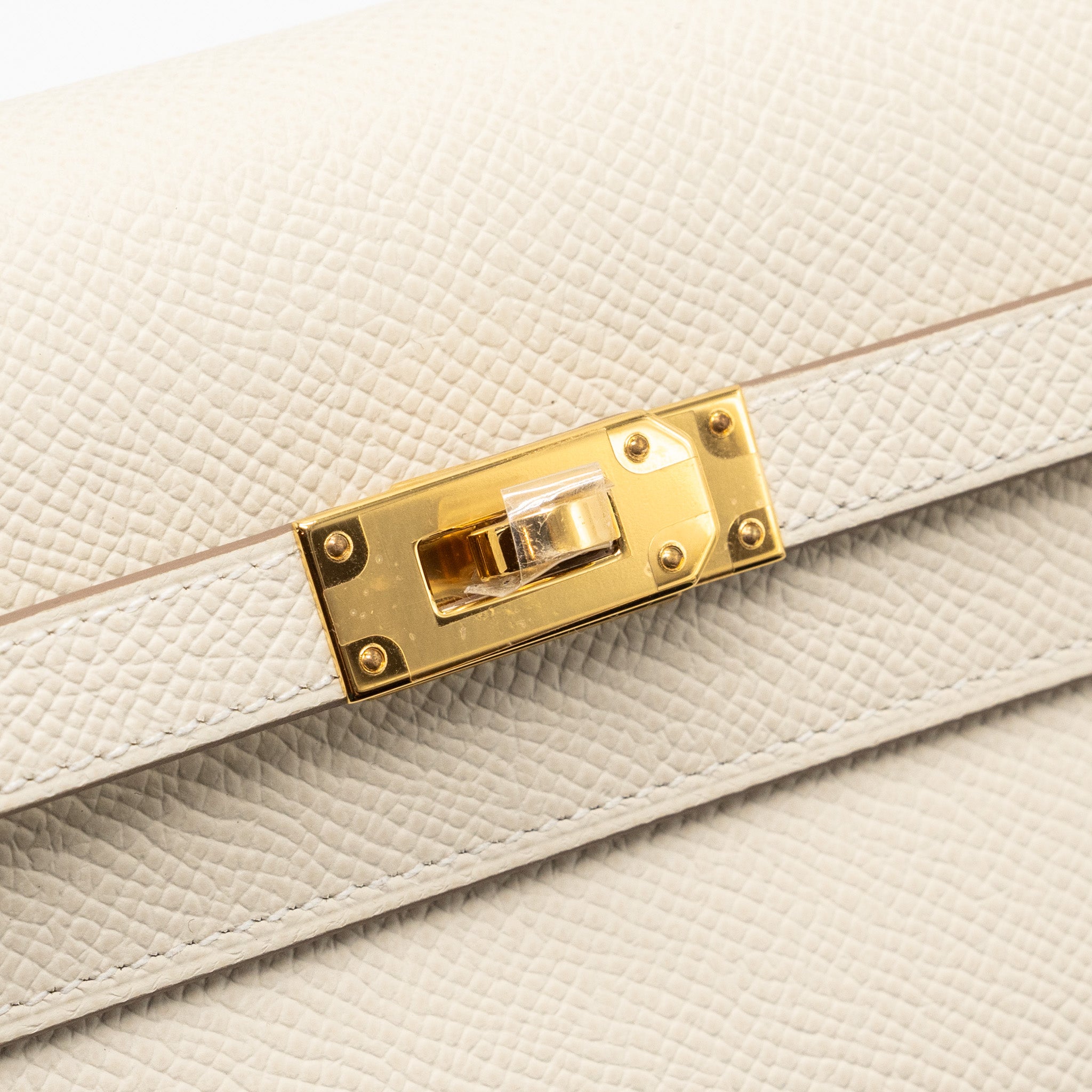 Hermes classic Kelly to go epsom craie GHW stamp B - Image 9