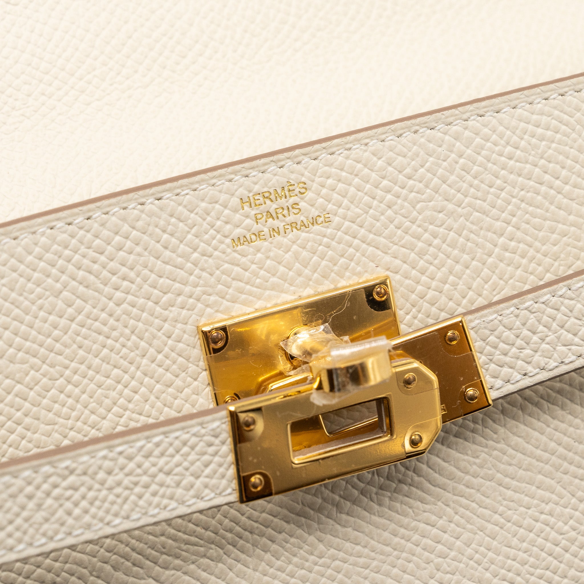Hermes classic Kelly to go epsom craie GHW stamp B - Image 10