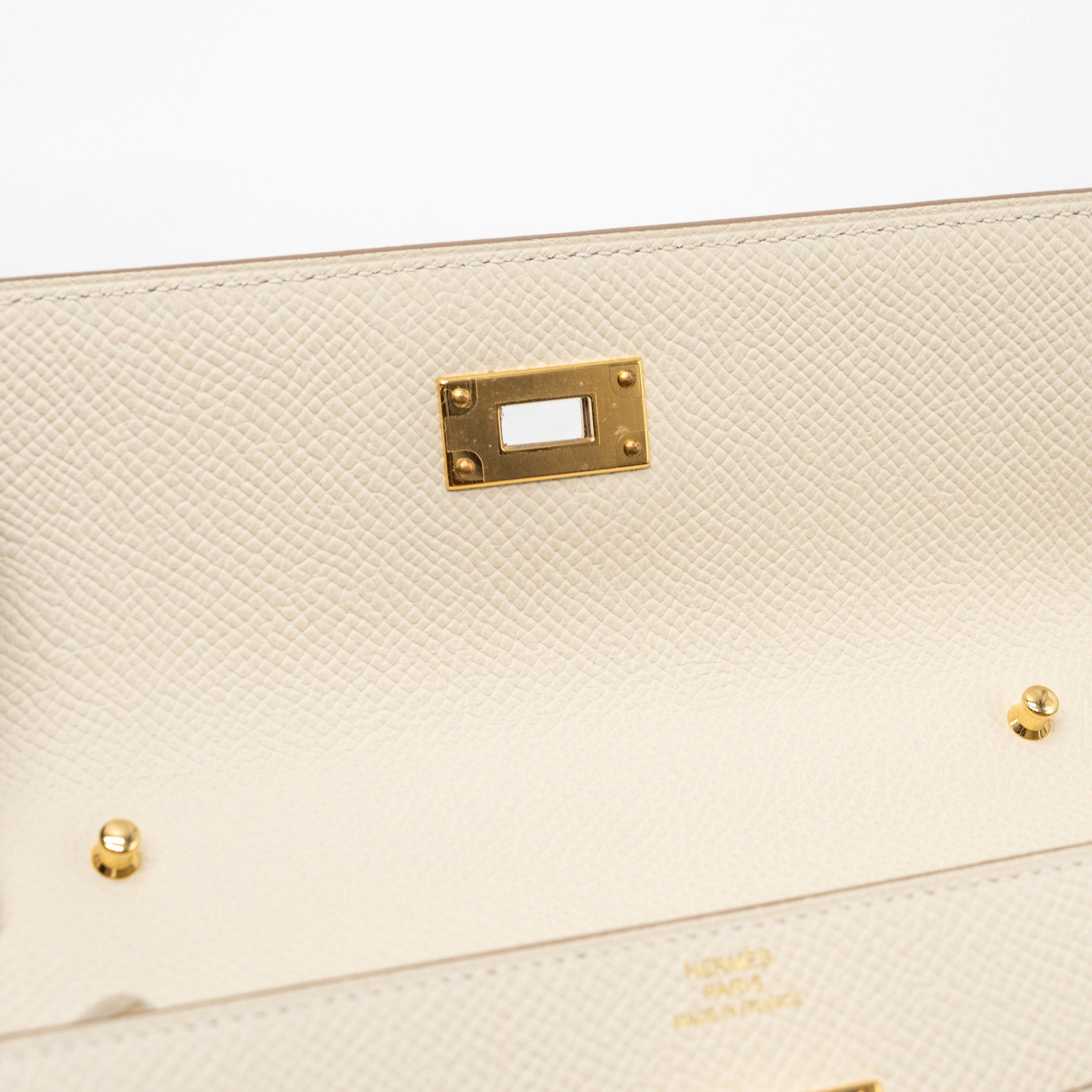 Hermes classic Kelly to go epsom craie GHW stamp B - Image 11
