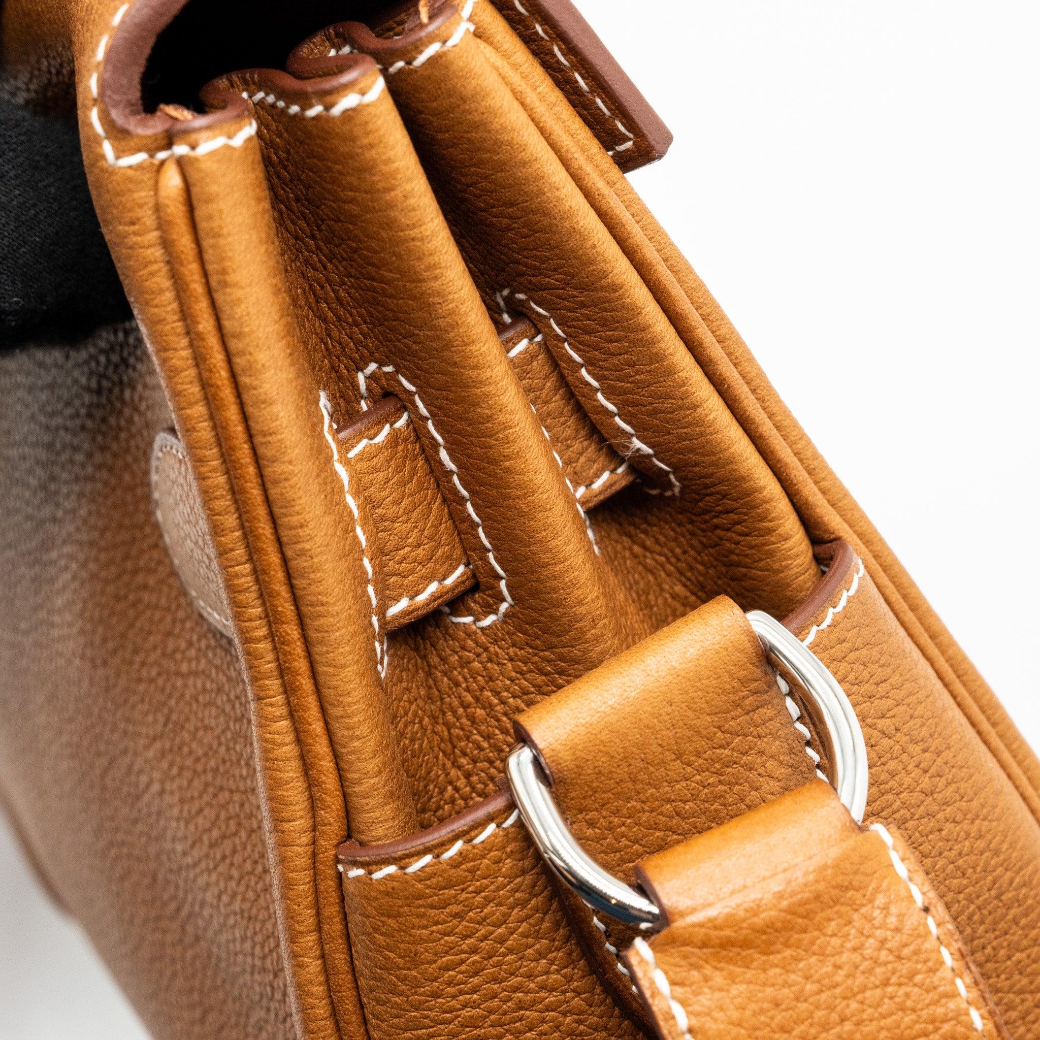 Hermes Kelly Messanger PM bag Barenia Faubourg leather 34 Fauve SHW Stamp B - Image 13