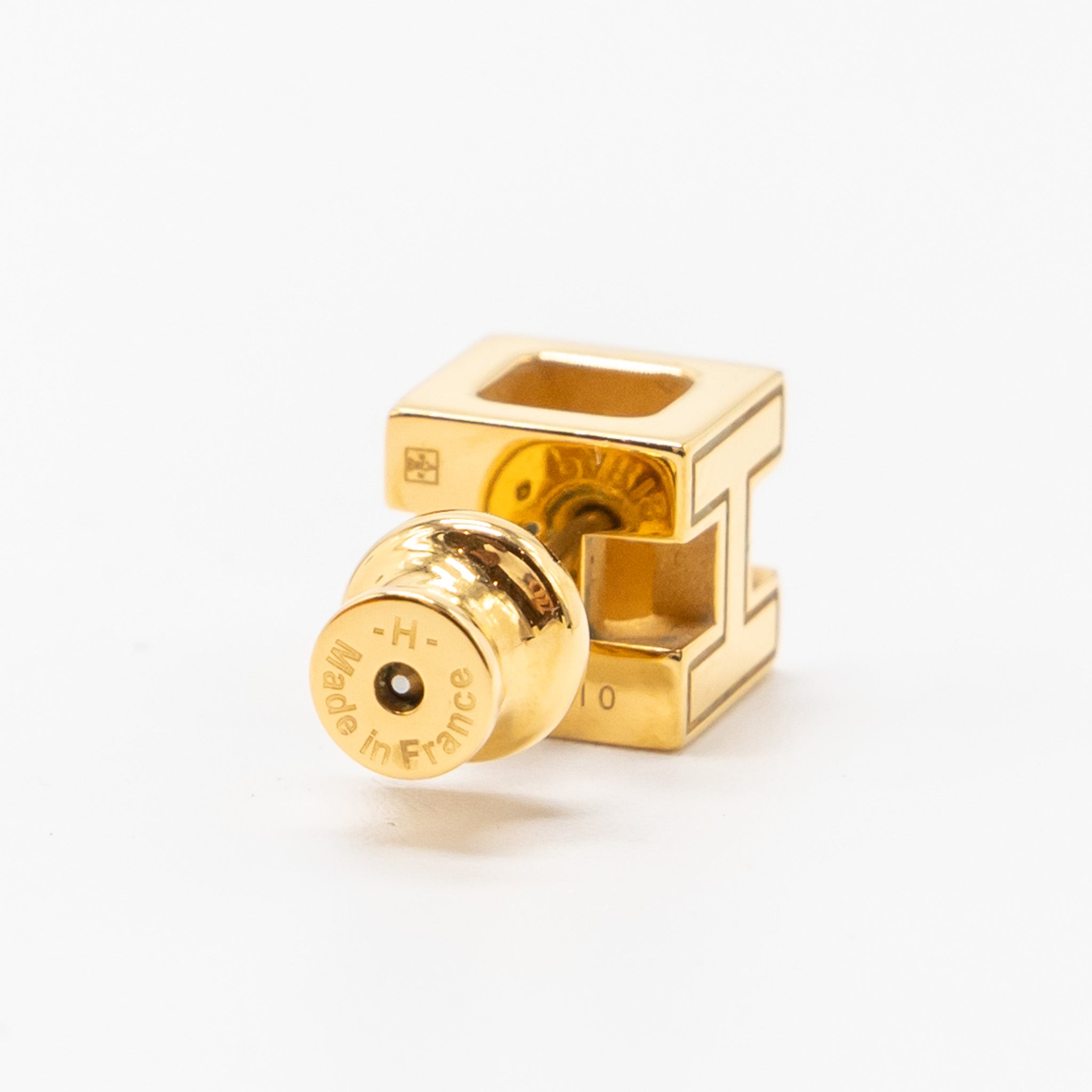 Hermes cage d’H earrings rose dragee RGHW - Image 3