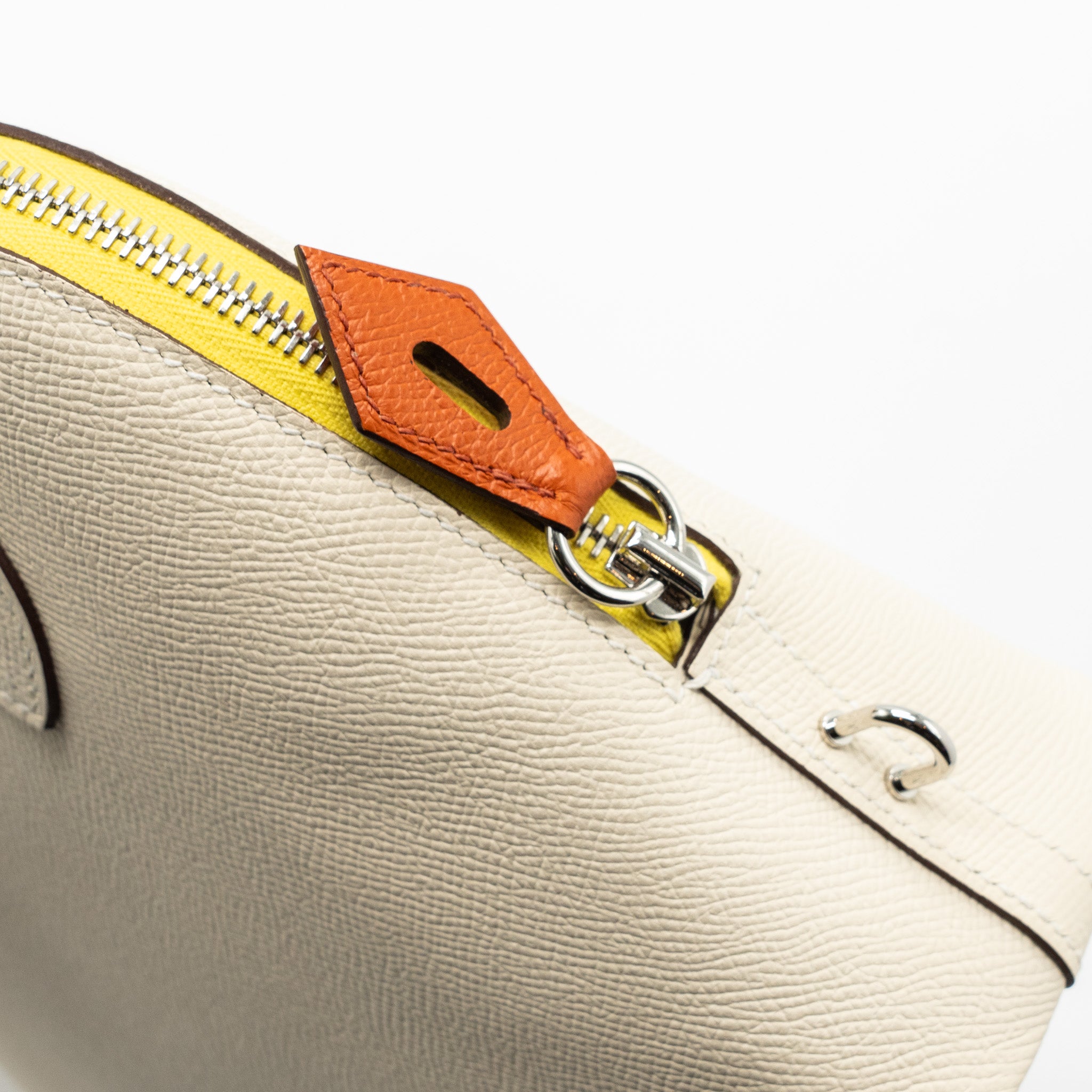 Hermes Bolide 1923 25 Epsom Nata/Terre Battue/Jaune Citron SHW Stamp U - Image 9