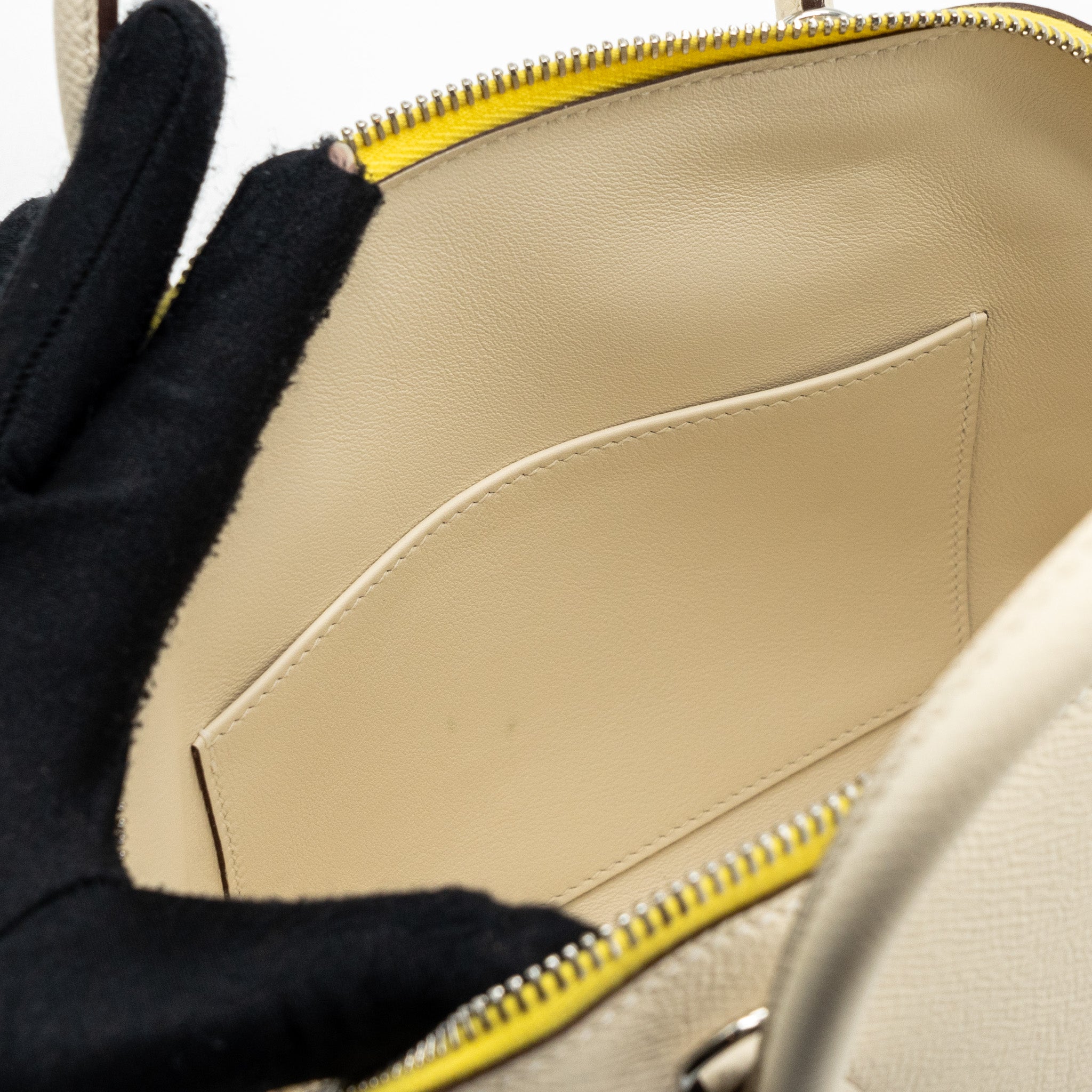 Hermes Bolide 1923 25 Epsom Nata/Terre Battue/Jaune Citron SHW Stamp U - Image 12