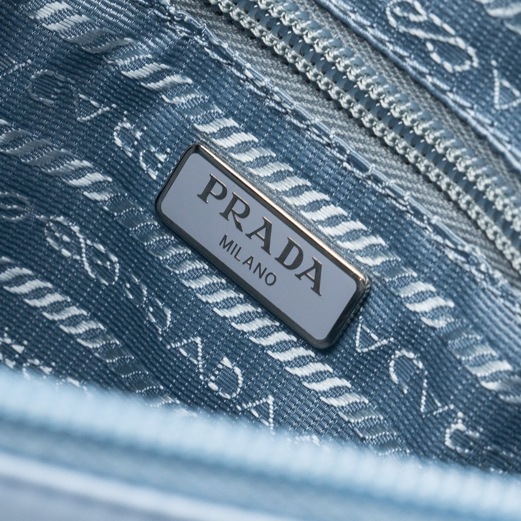Prada Re-Nylon zip shoulder bag light blue SHW - Image 10