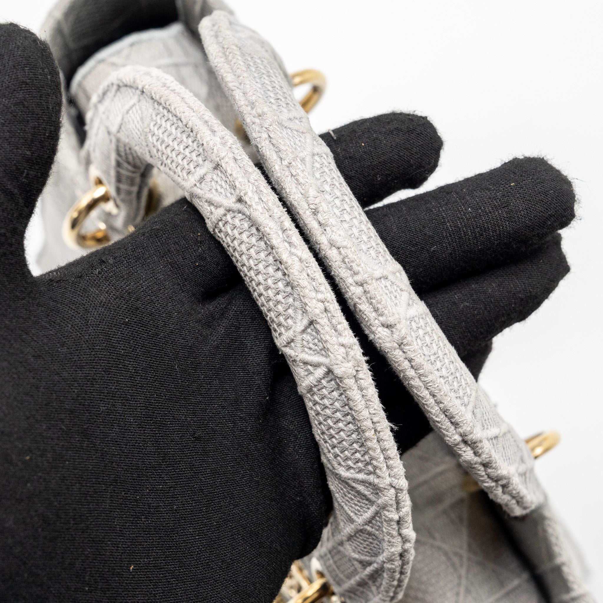 Dior Medium Lady D-Lite Bag Cannage Embroidery Grey LGHW - Image 8