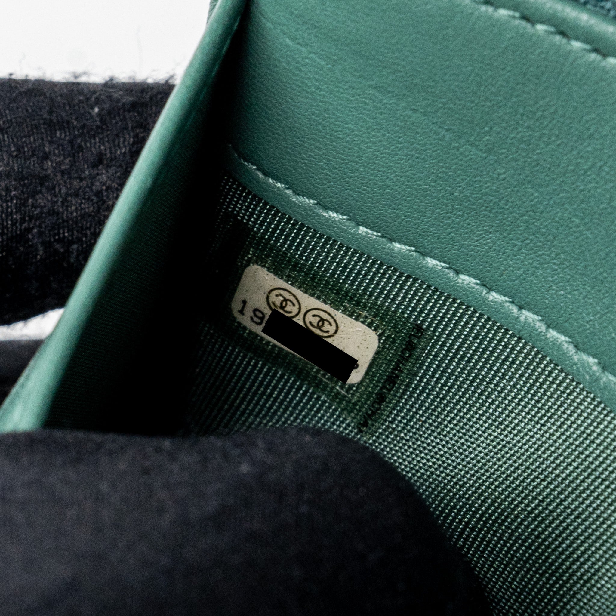 Chanel Long Wallet Lambskin Dark Grey/Green in Green Hardware - Image 11