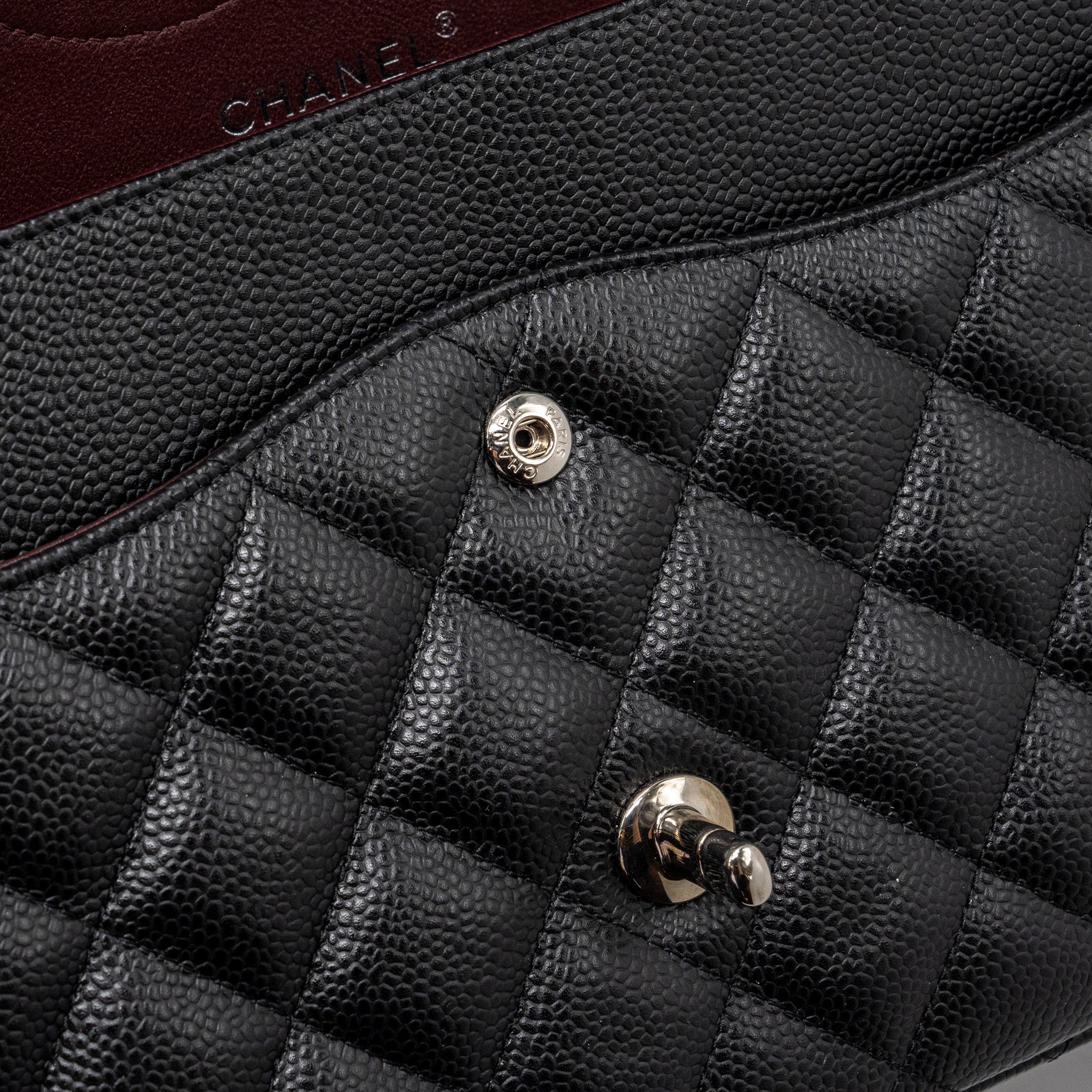 CHANEL JUMBO CLASSIC DOUBLE FLAP Caviar BLACK SHW - Image 13