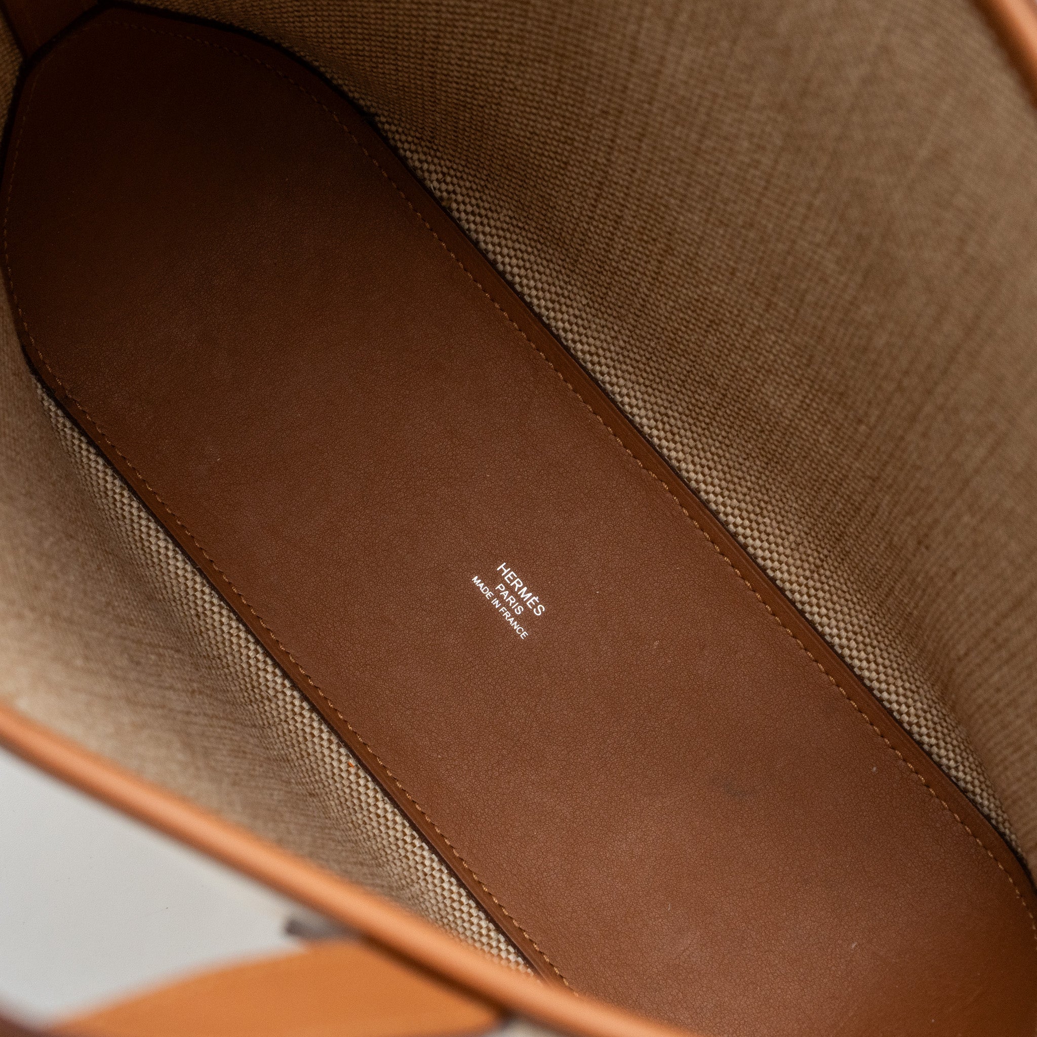 Hermes Cabas H En Biais 27 Bag Naturel/Gold Stamp Z - Image 10